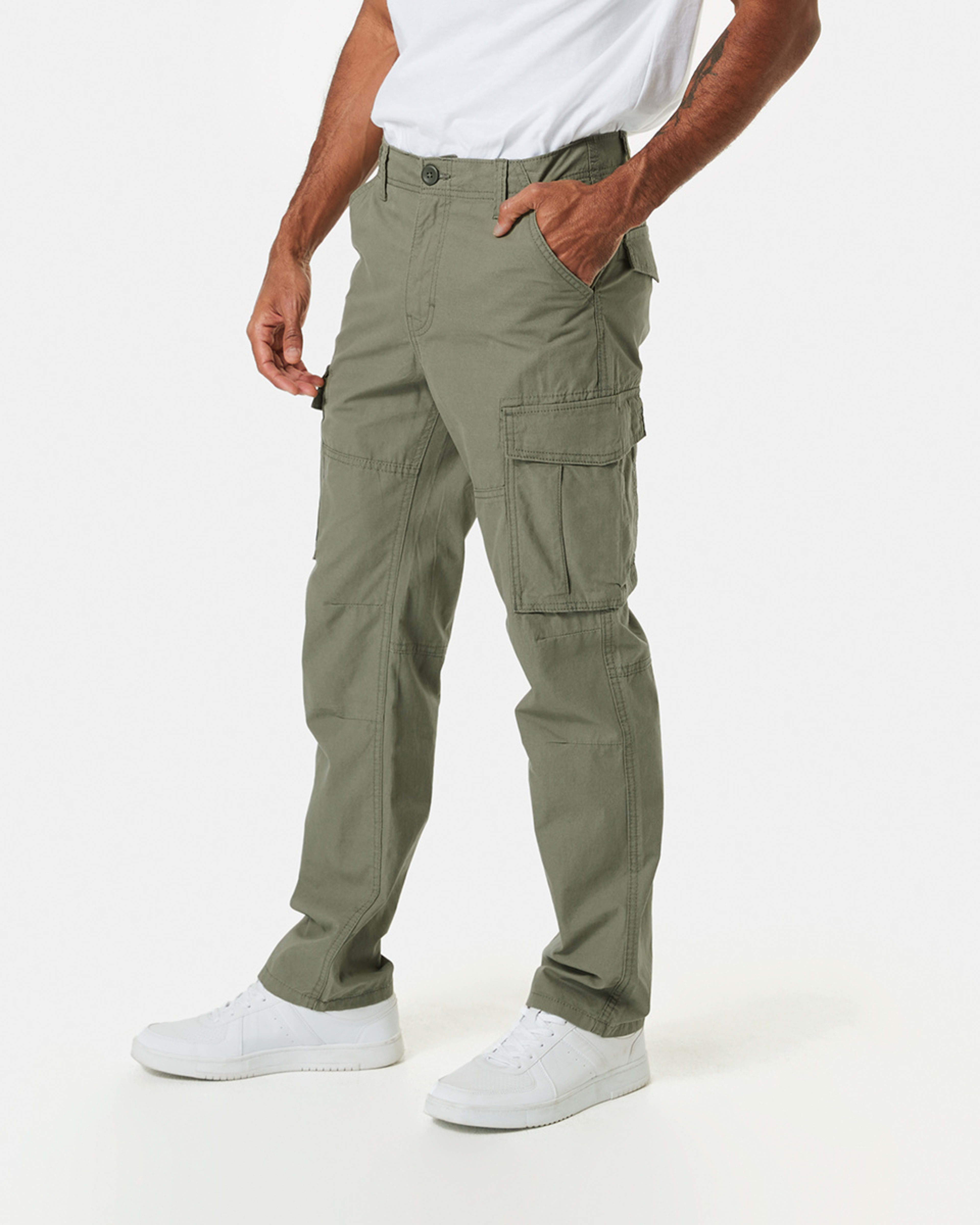 2 Regular Cargo Pants Army Green, 2 of 6