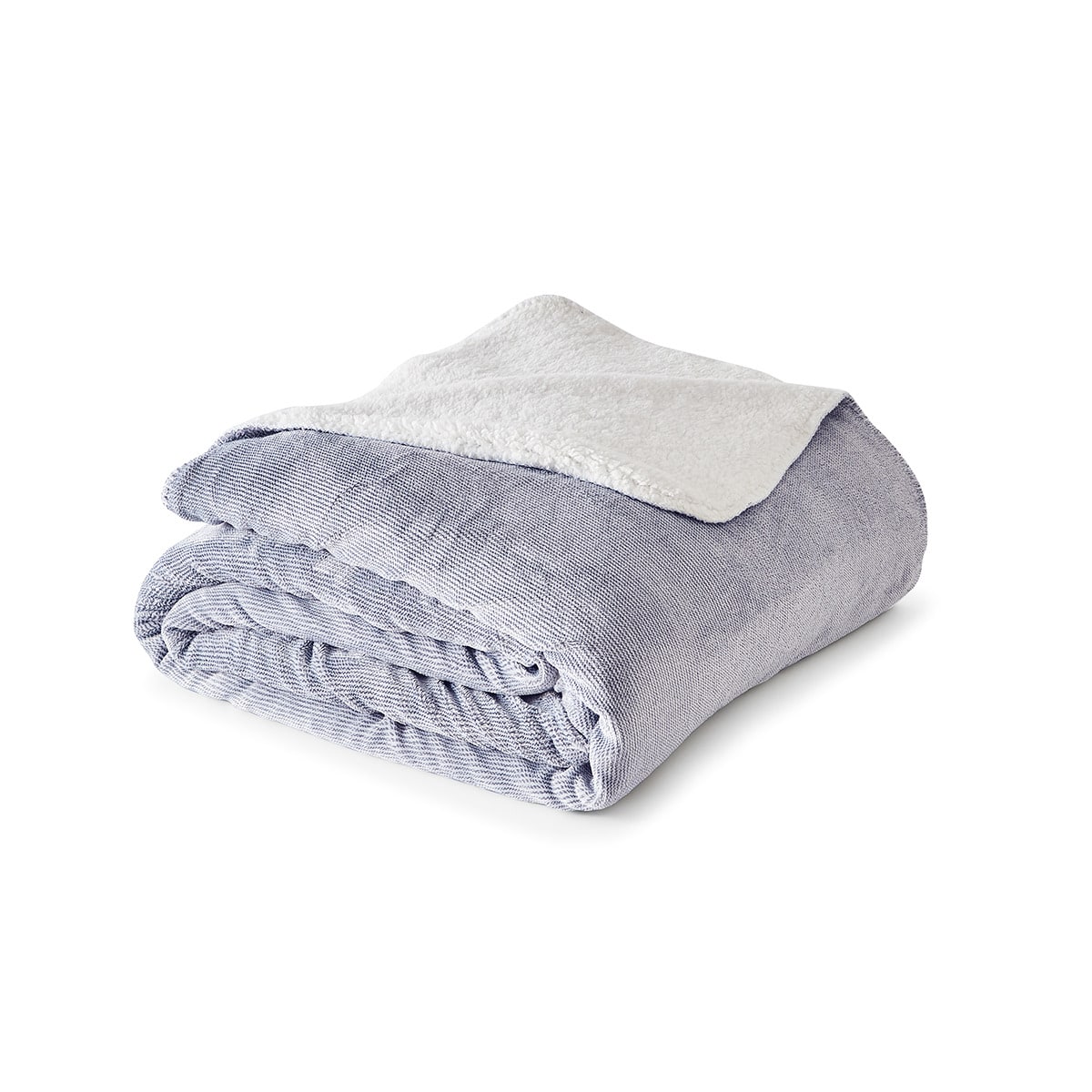 Oscar Sherpa Reverse Blanket Double/Queen Bed, Grey Kmart