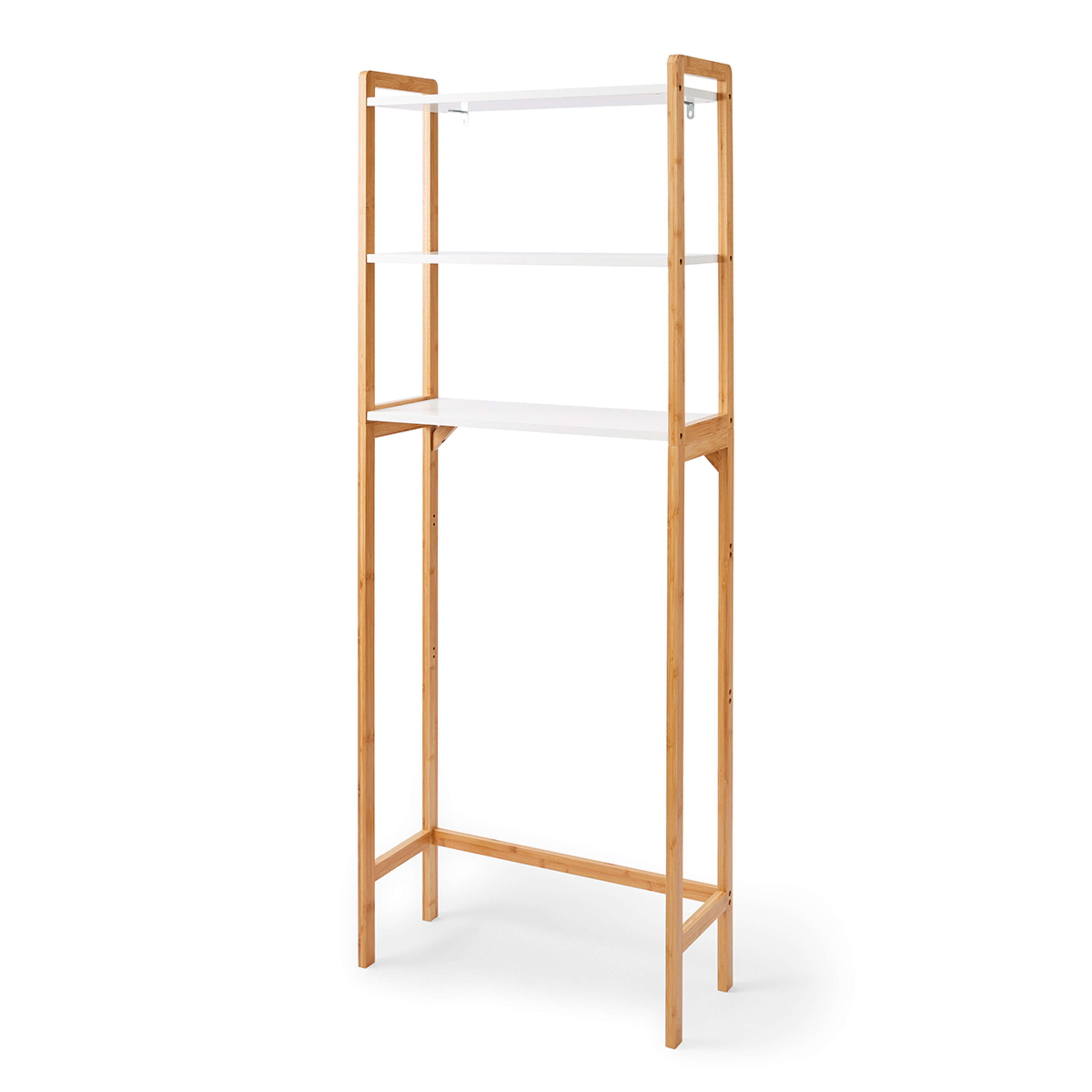5 Bamboo and White Over Toilet Shelf Unit, 5 of 10