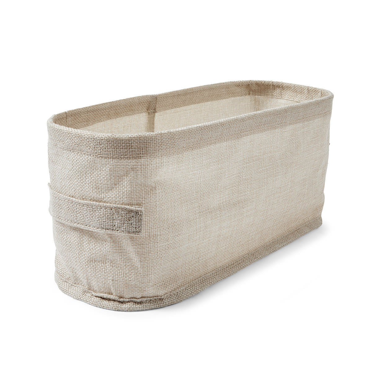 Linen Look Open Storage Box - Narrow, Beige - Kmart