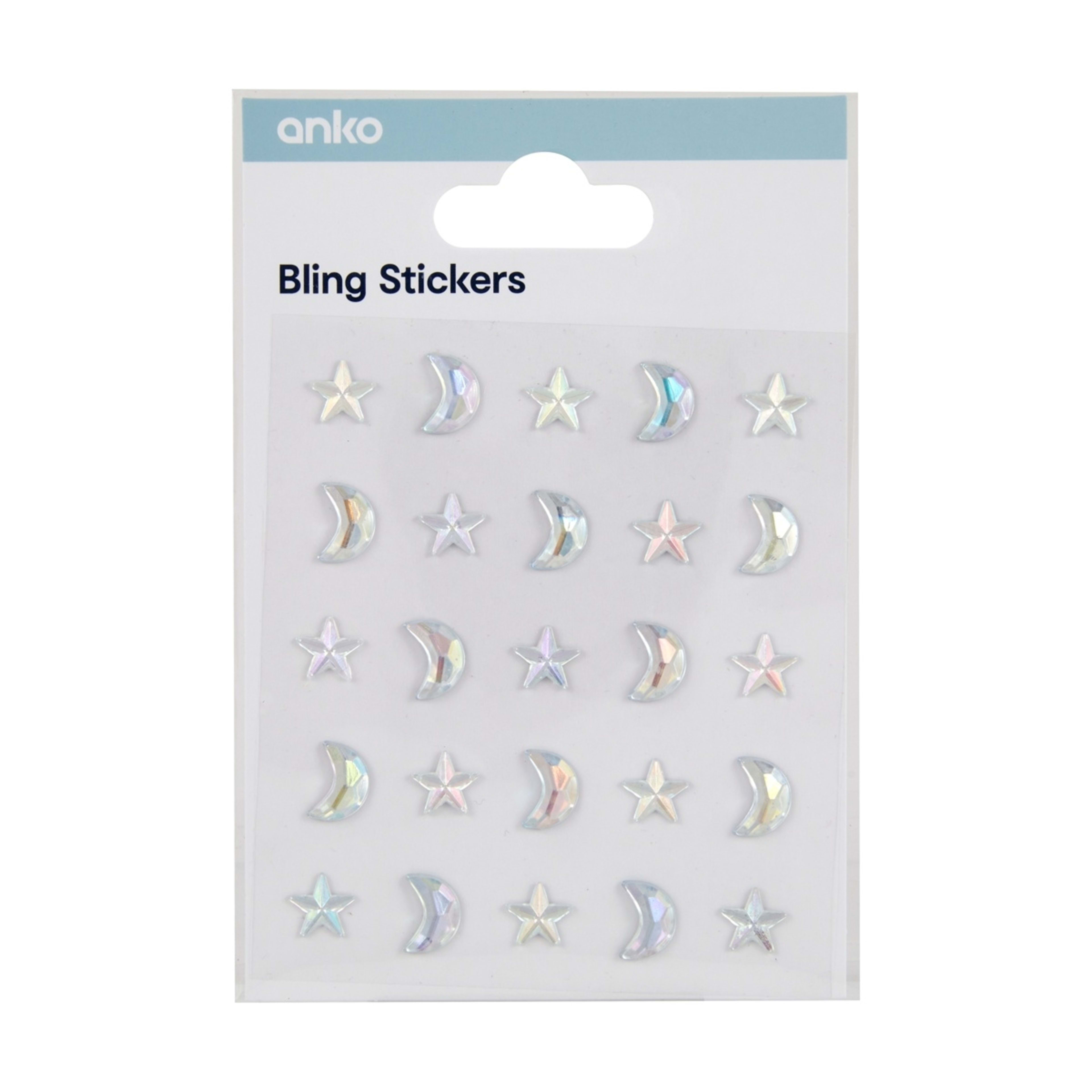 1 Bling Stickers - Star and Moon