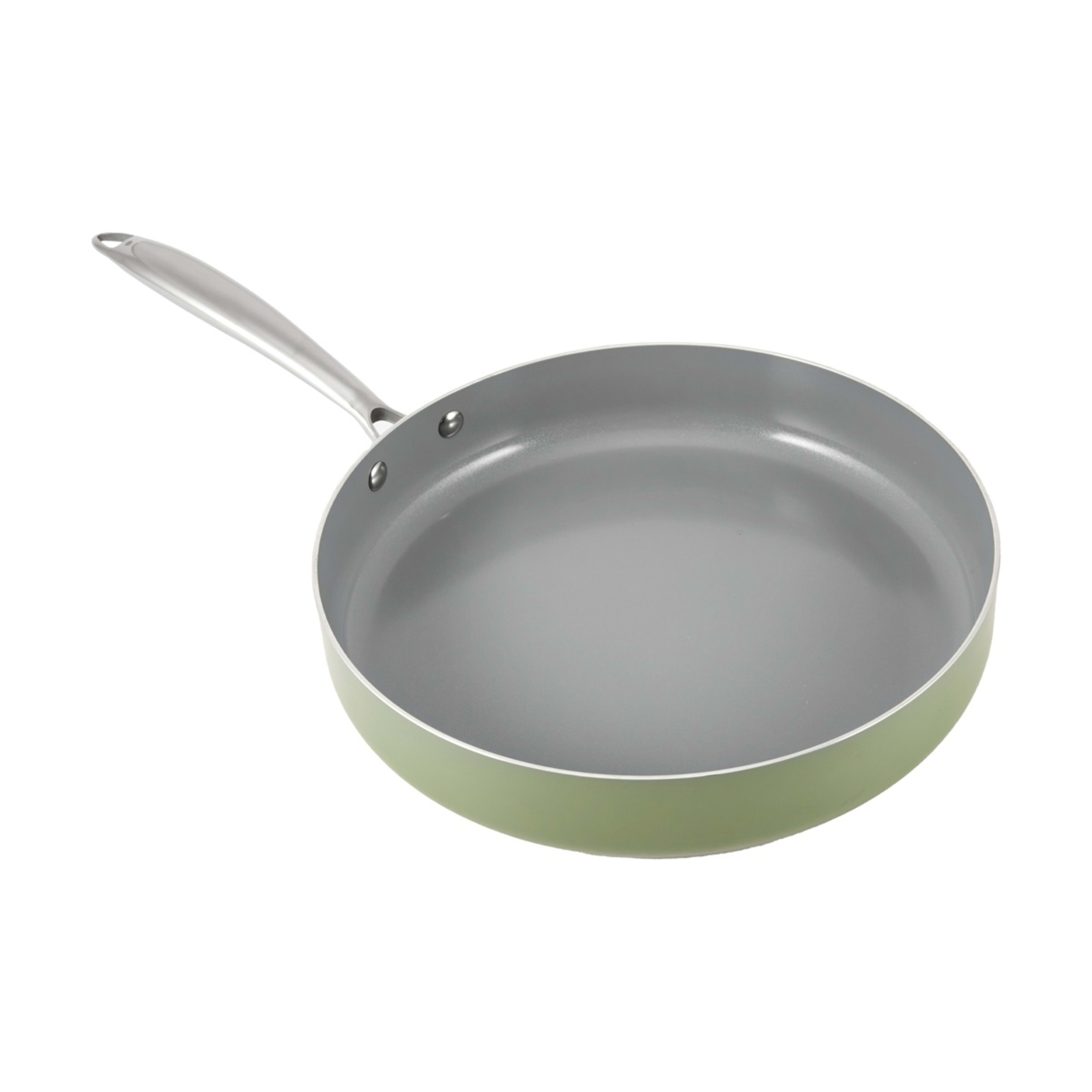 1 28cm Ceramic Non-Stick Frypan - Green, 1 of 7