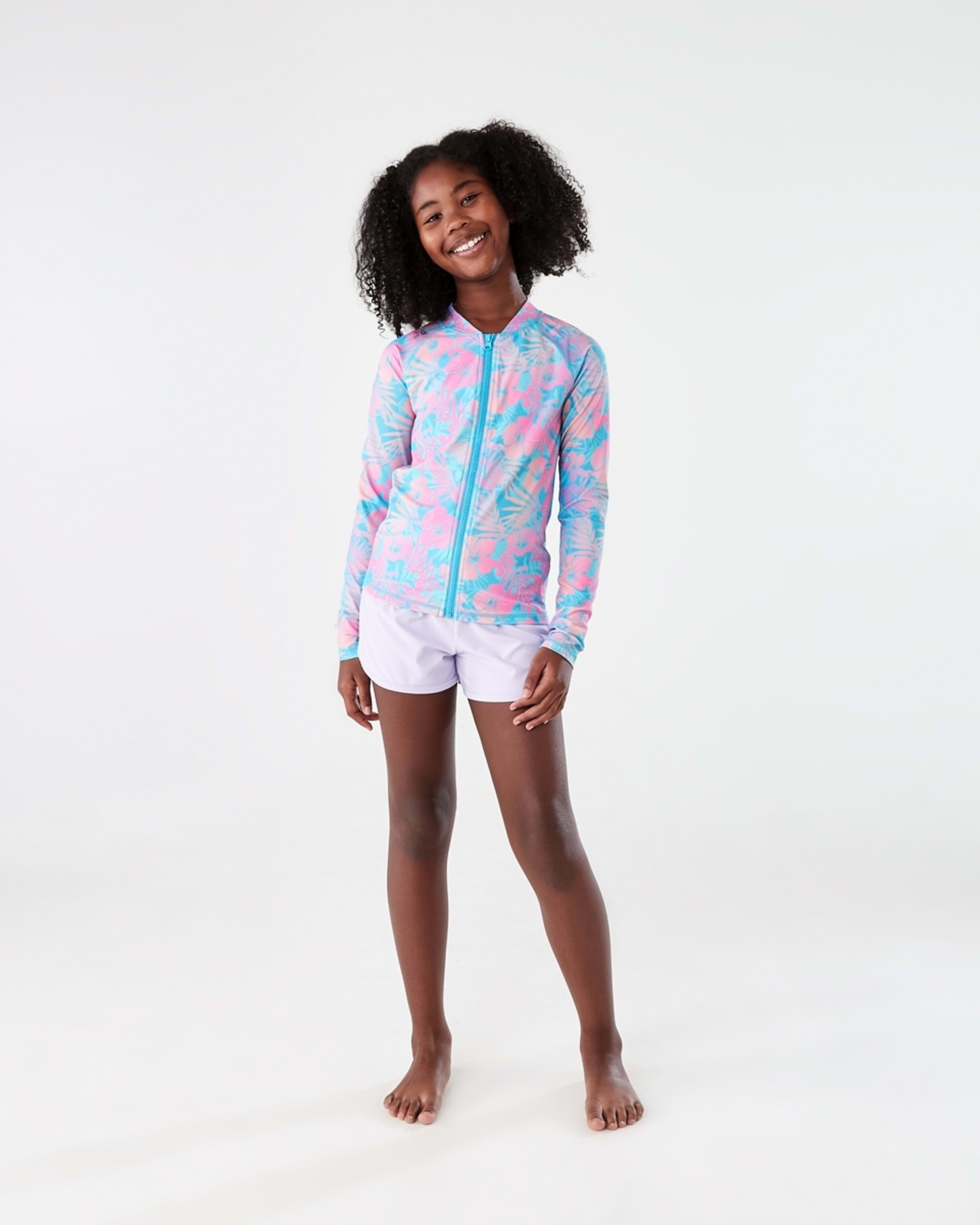 5 Long Sleeve Zip Through Rash Vest OMBRE TROPICAL LUSH MULTI, 5 of 8