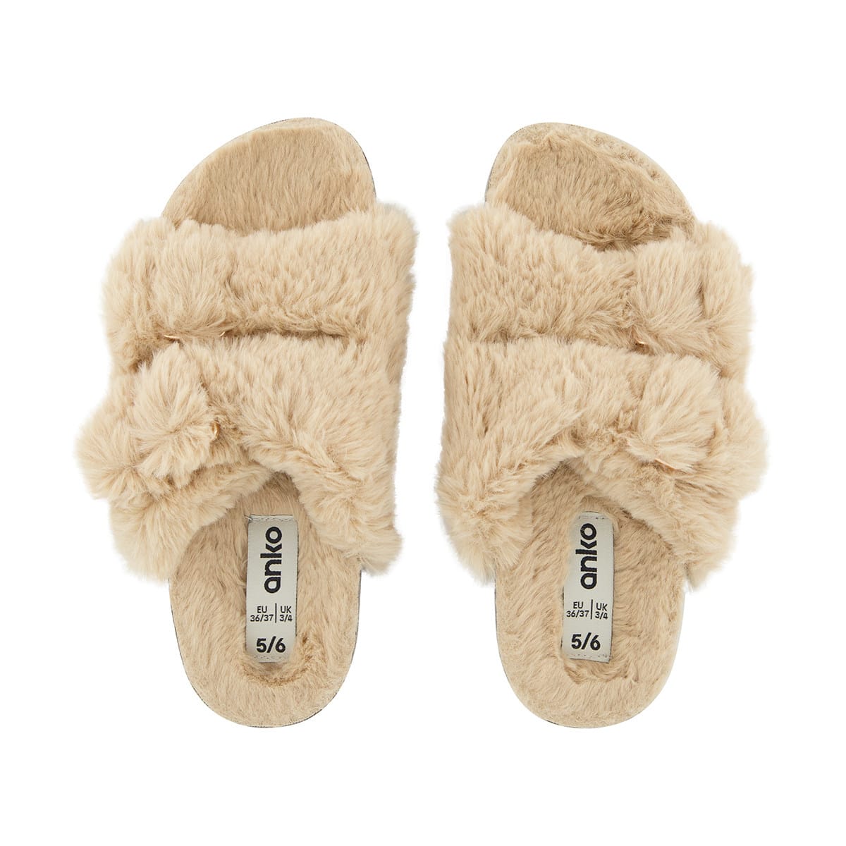 Furry Footbed Slippers - Kmart