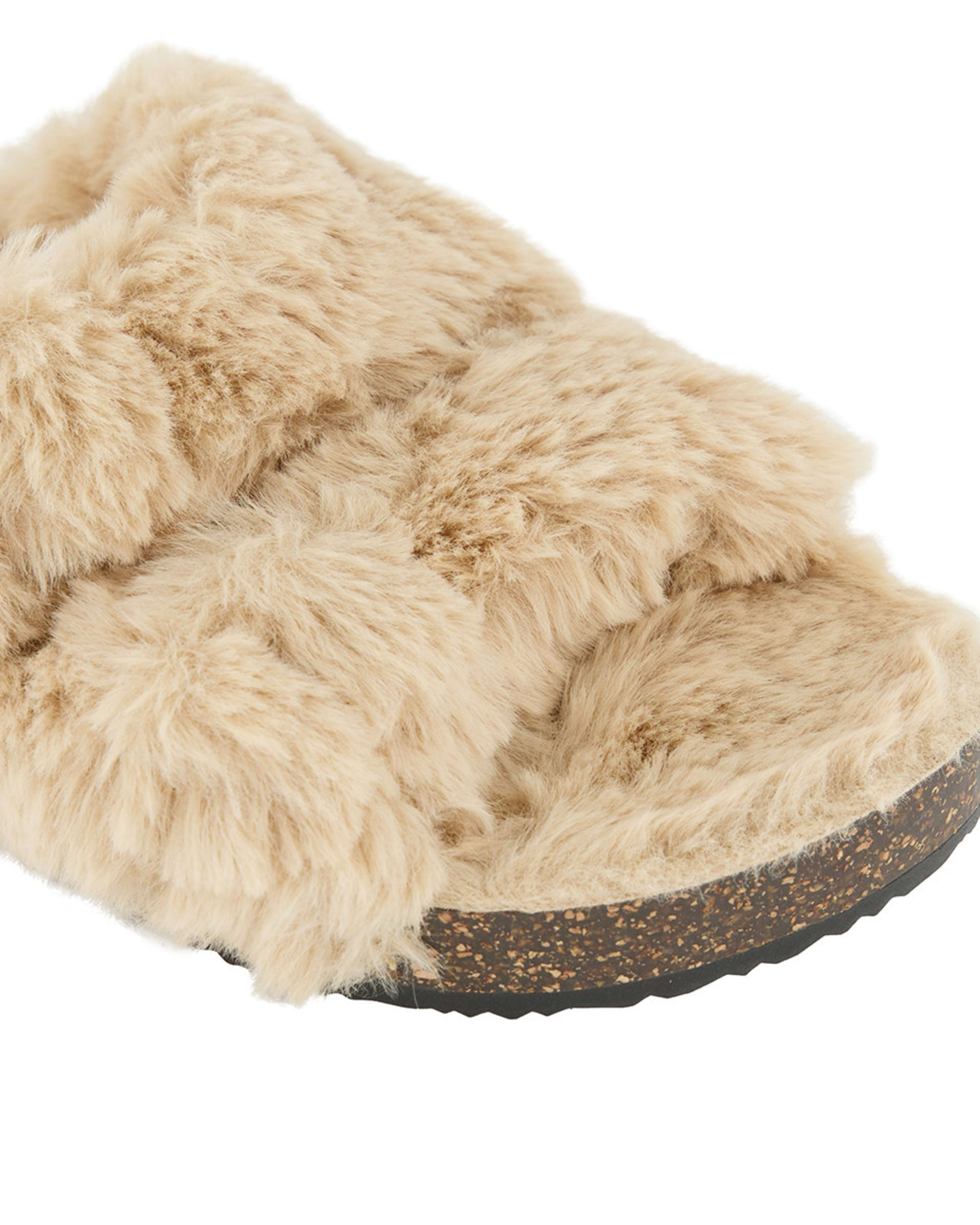 Furry Footbed Slippers Kmart