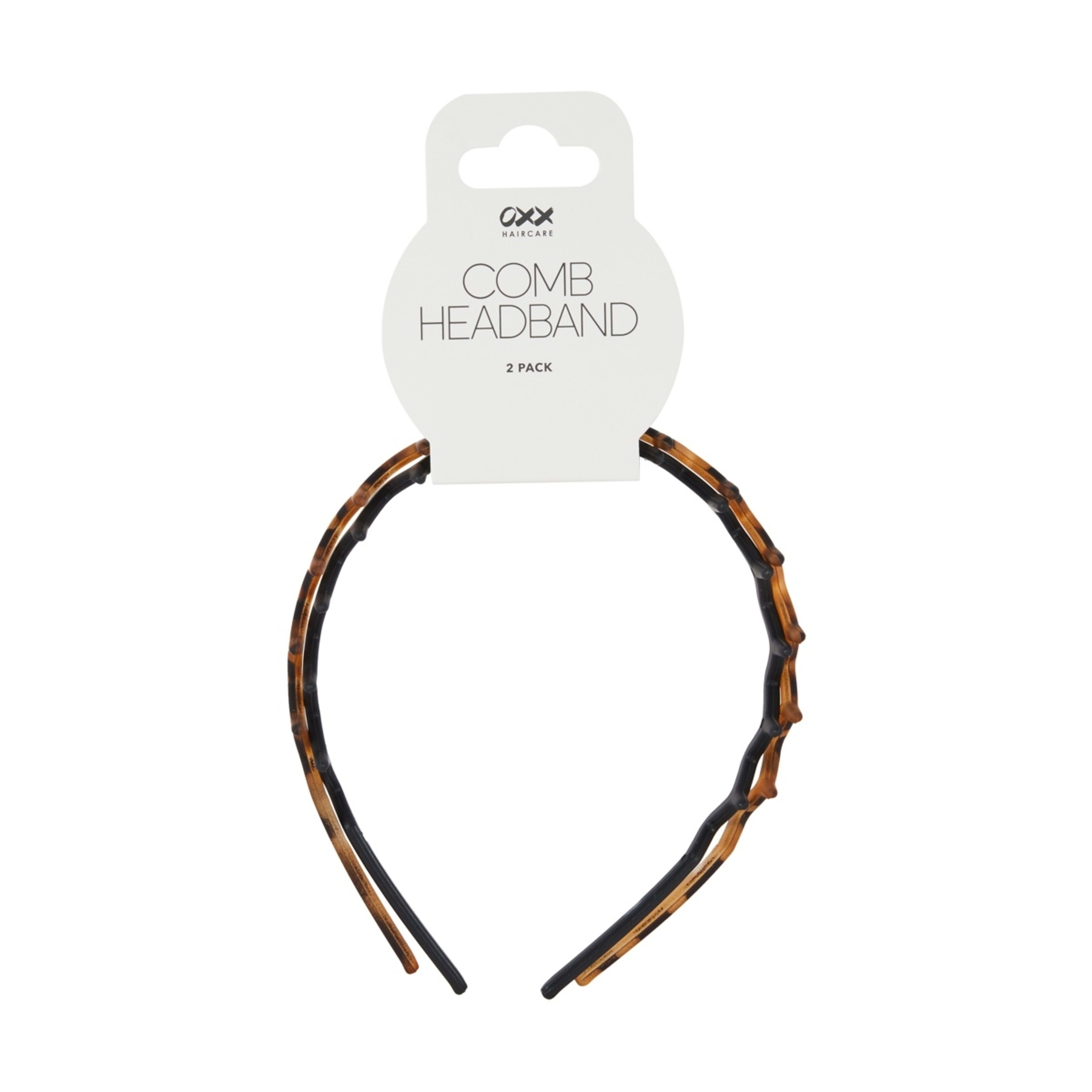 4 OXX Haircare 2 Pack Comb Headband - Black and Brown, 4 of 4