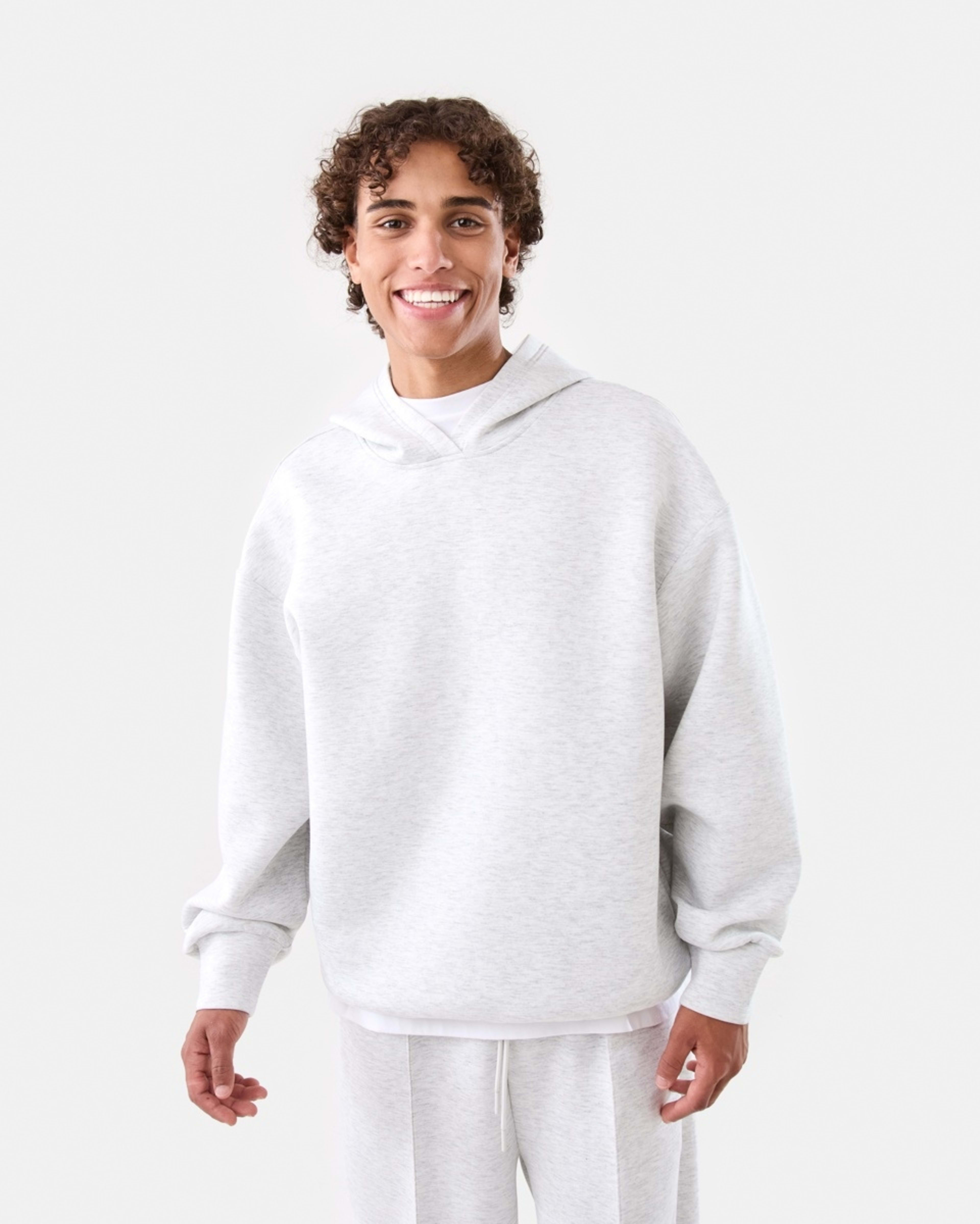 1 Oversized Scuba Hoodie WHITE MARLE