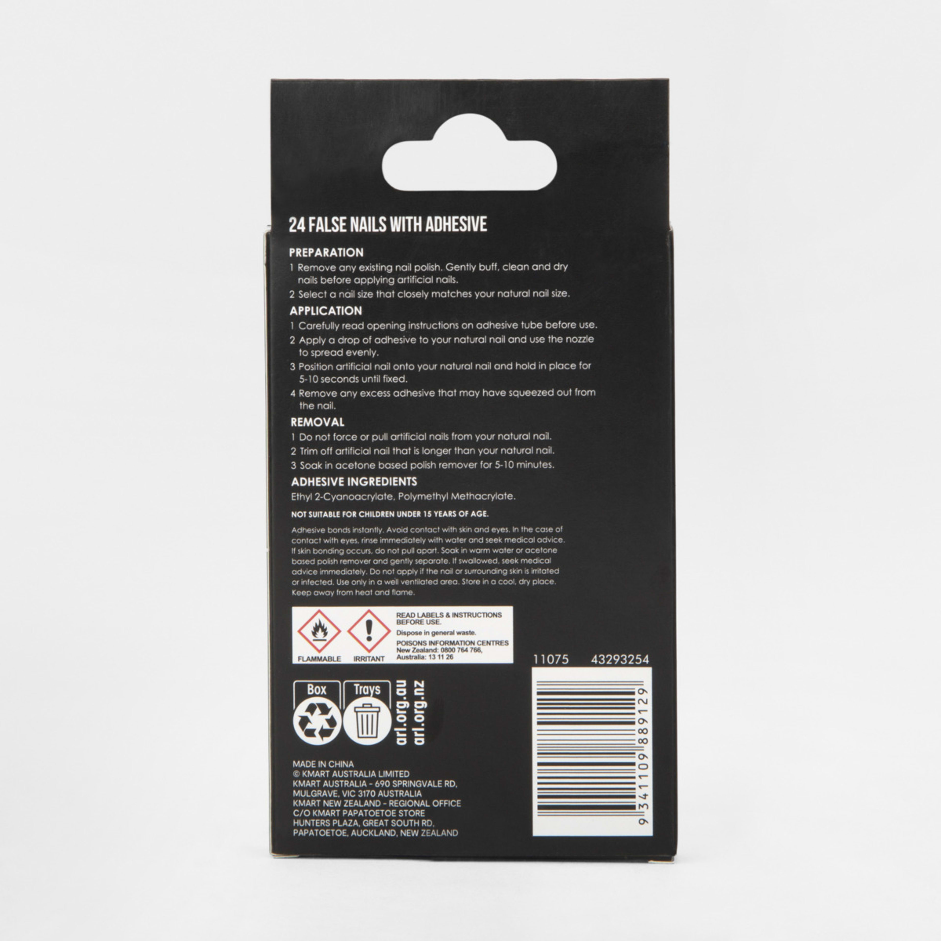 OXX Cosmetics 24 Pack False Nails with Adhesive Almond Shape, Bright