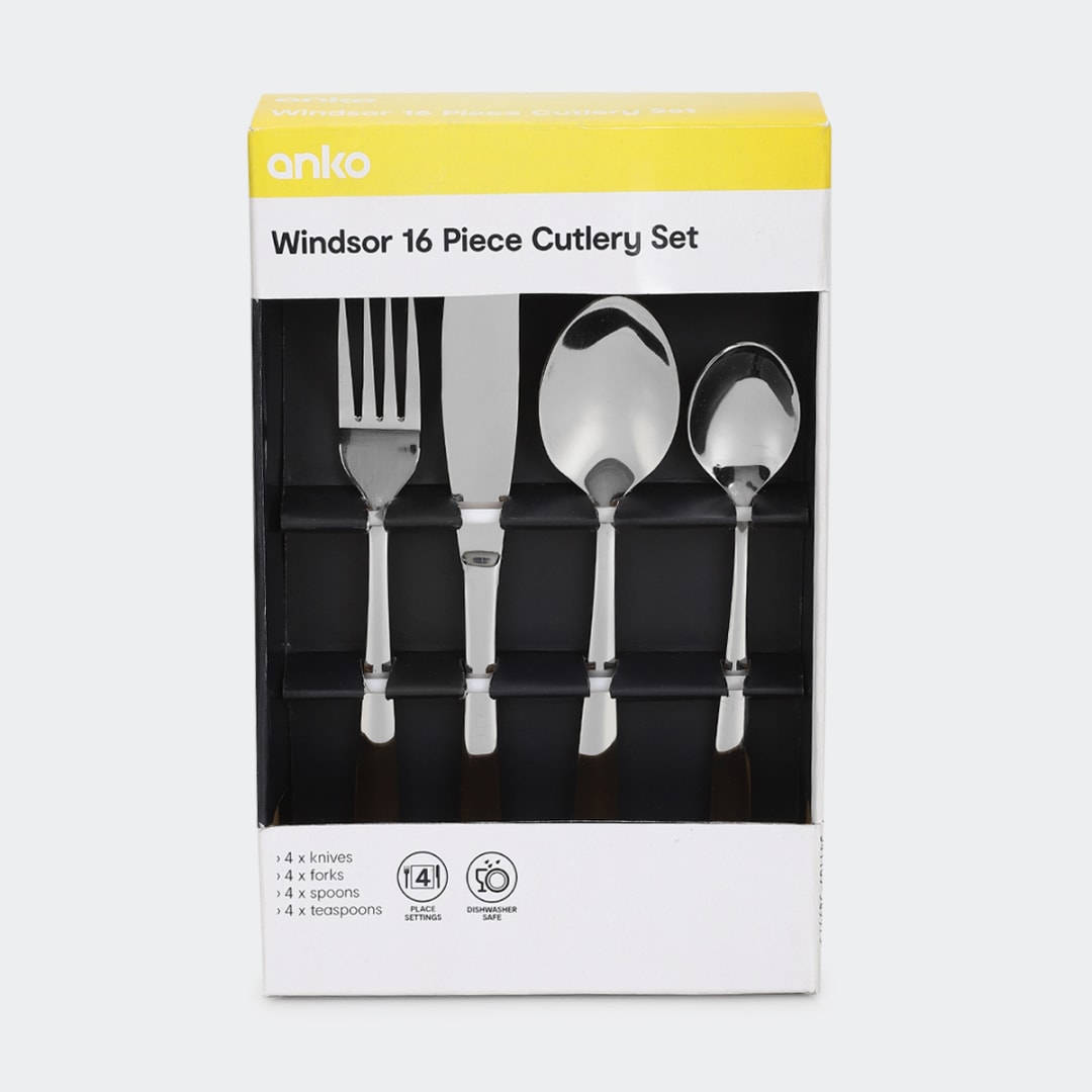 Windsor 16 Piece Cutlery Set Kmart