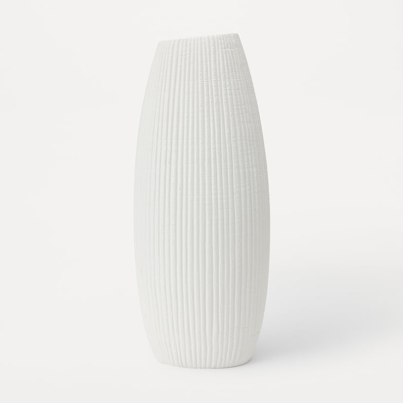 Tall Textured Ceramic Vase White Kmart