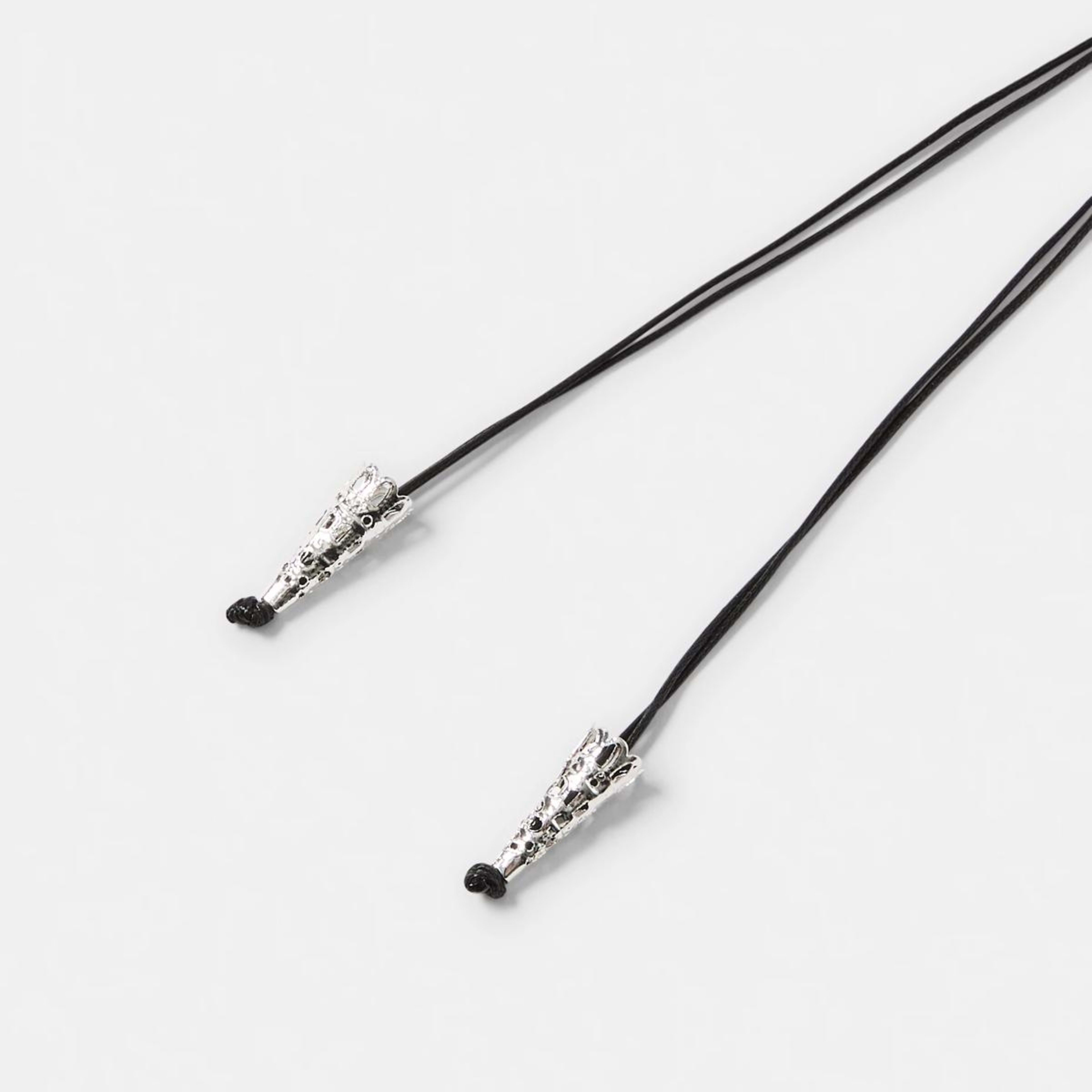 3 Bolo Necklace - Black and Silver Tone, 3 of 4