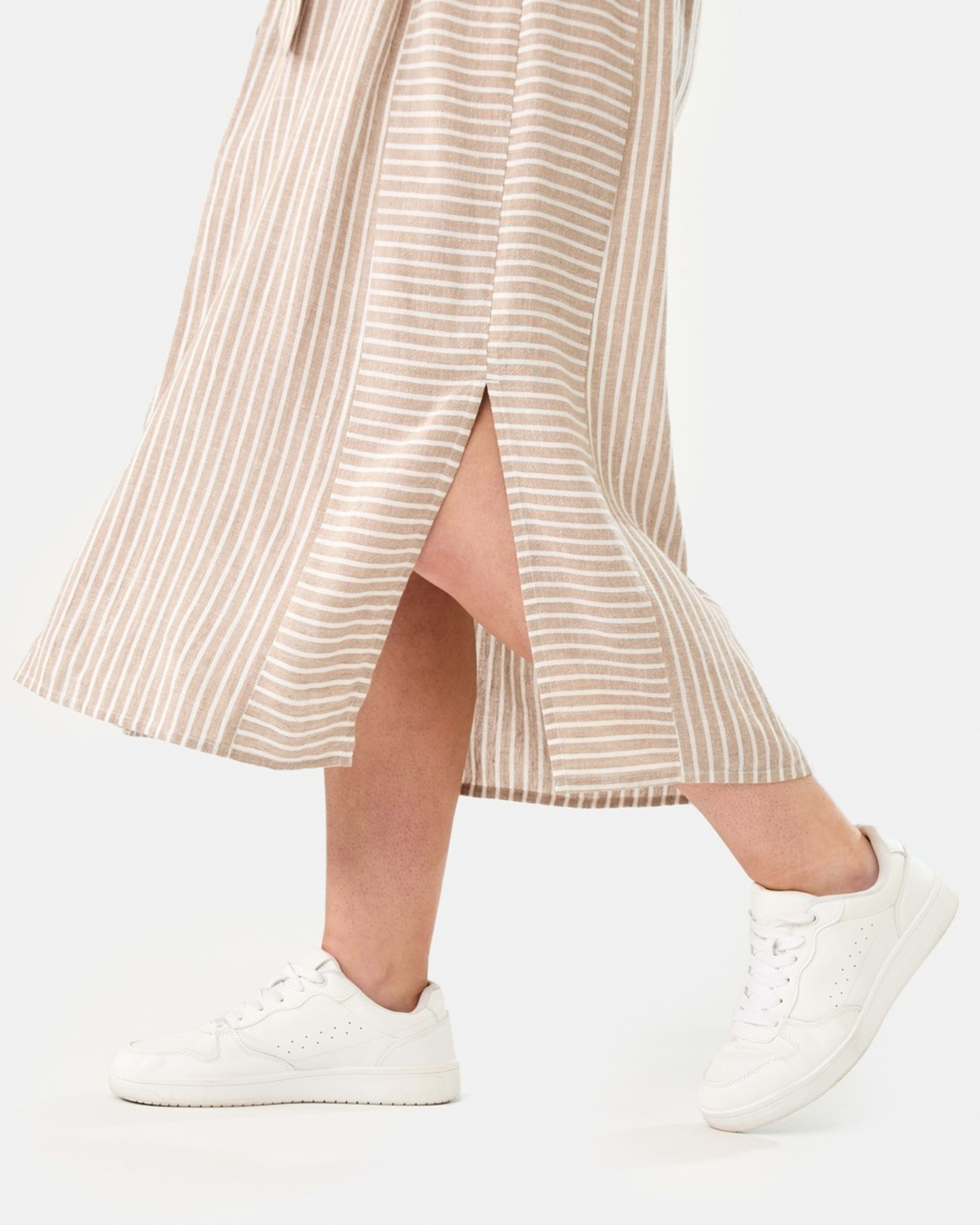 9 Short Sleeve Utility Shirt Midi Dress RESORT STRIPE DUNE BEIGE, 9 of 9