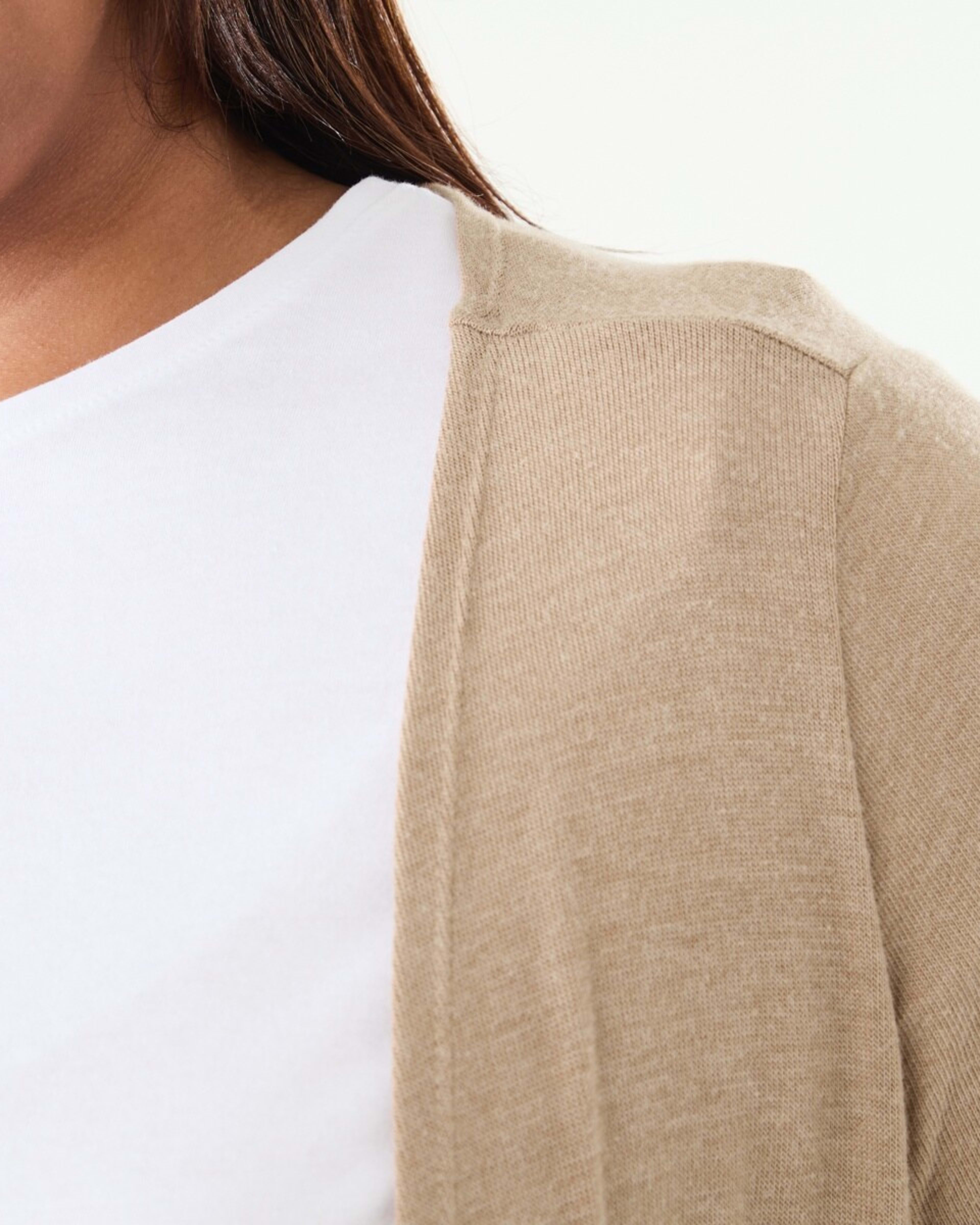 5 Curve Longline Pocket Cardigan Sandstone, 5 of 6