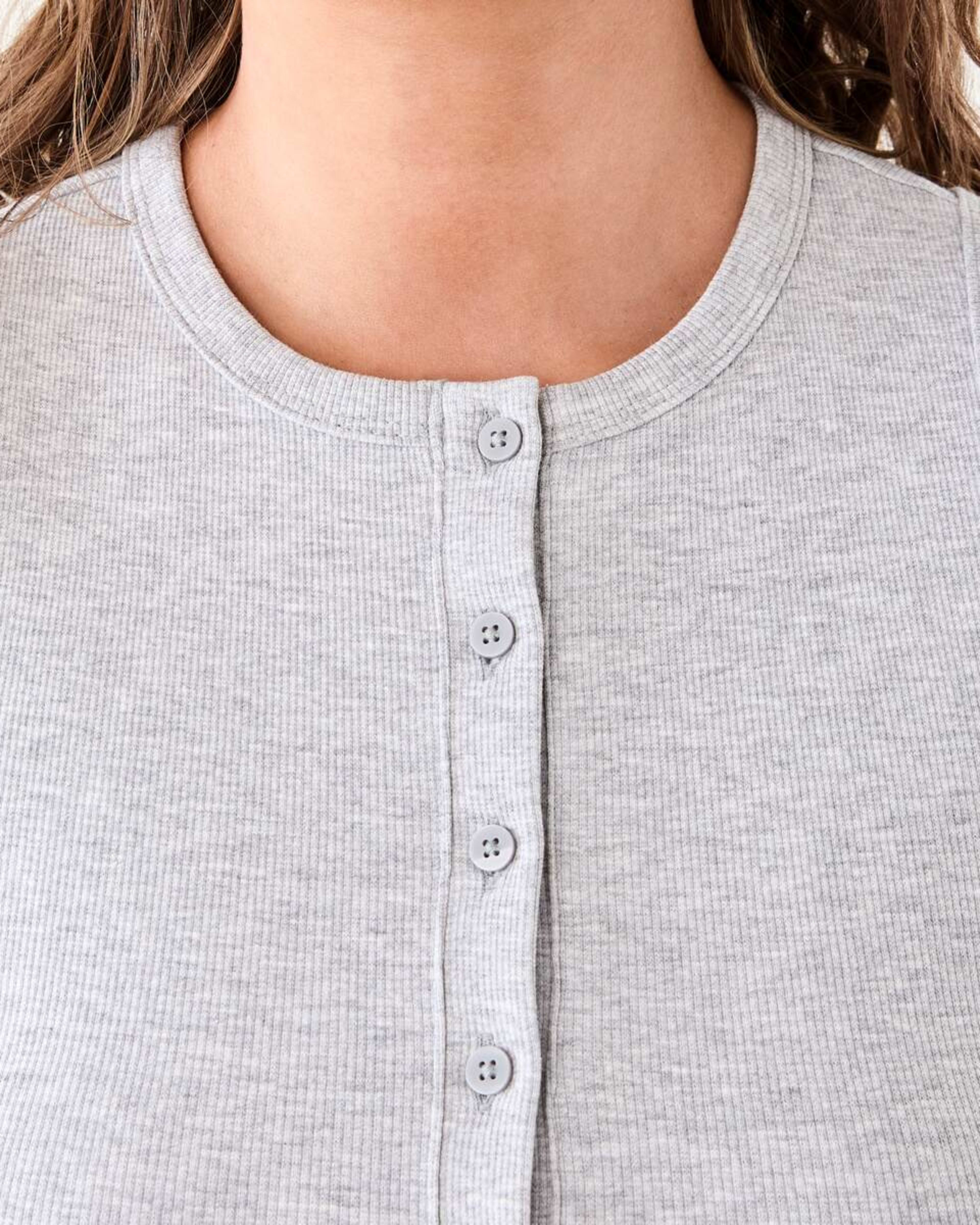 5 Sleeveless Rib Button Tank SILVER MARLE, 5 of 5
