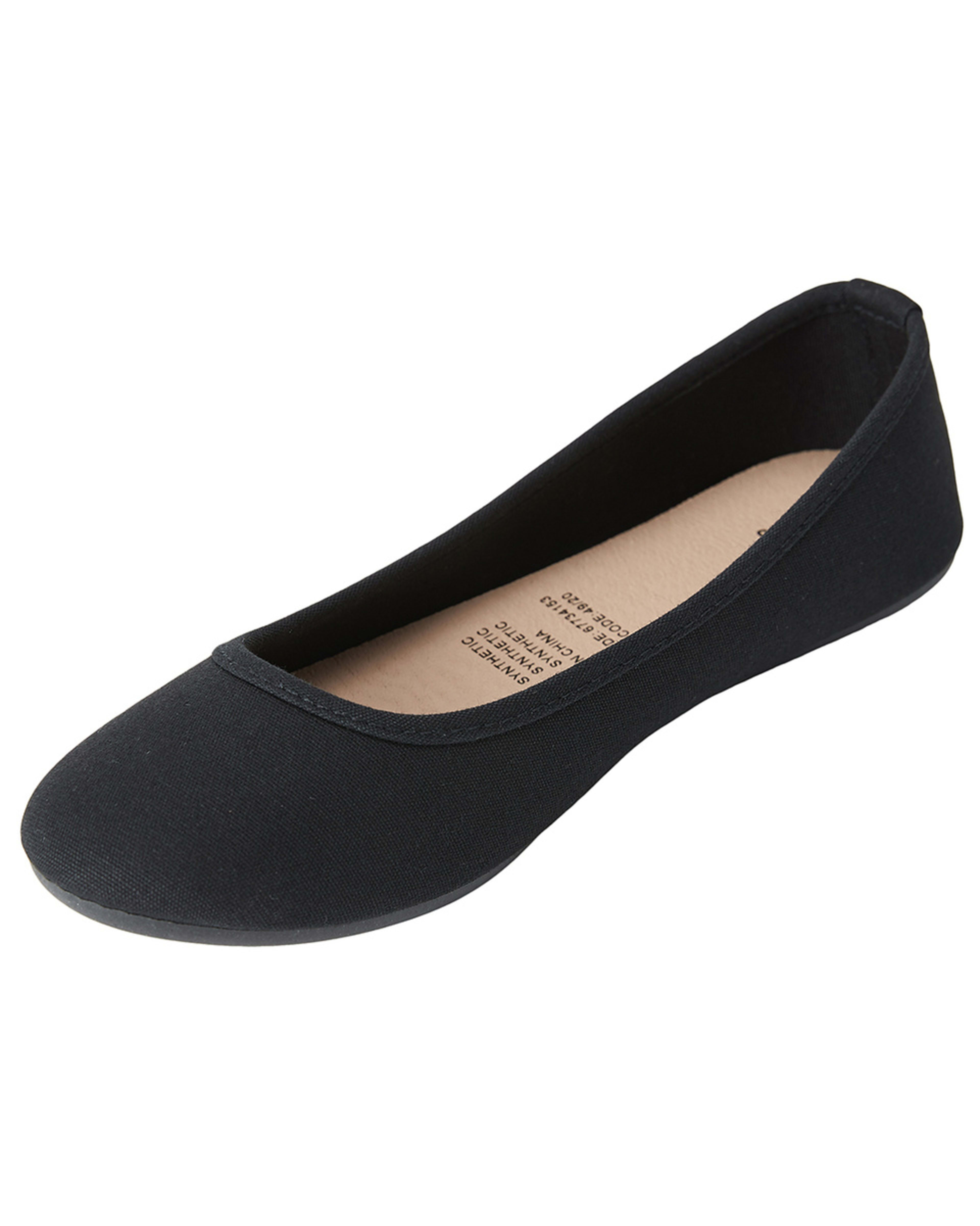 3 Round Toe Ballet Flats BLACK, 3 of 5