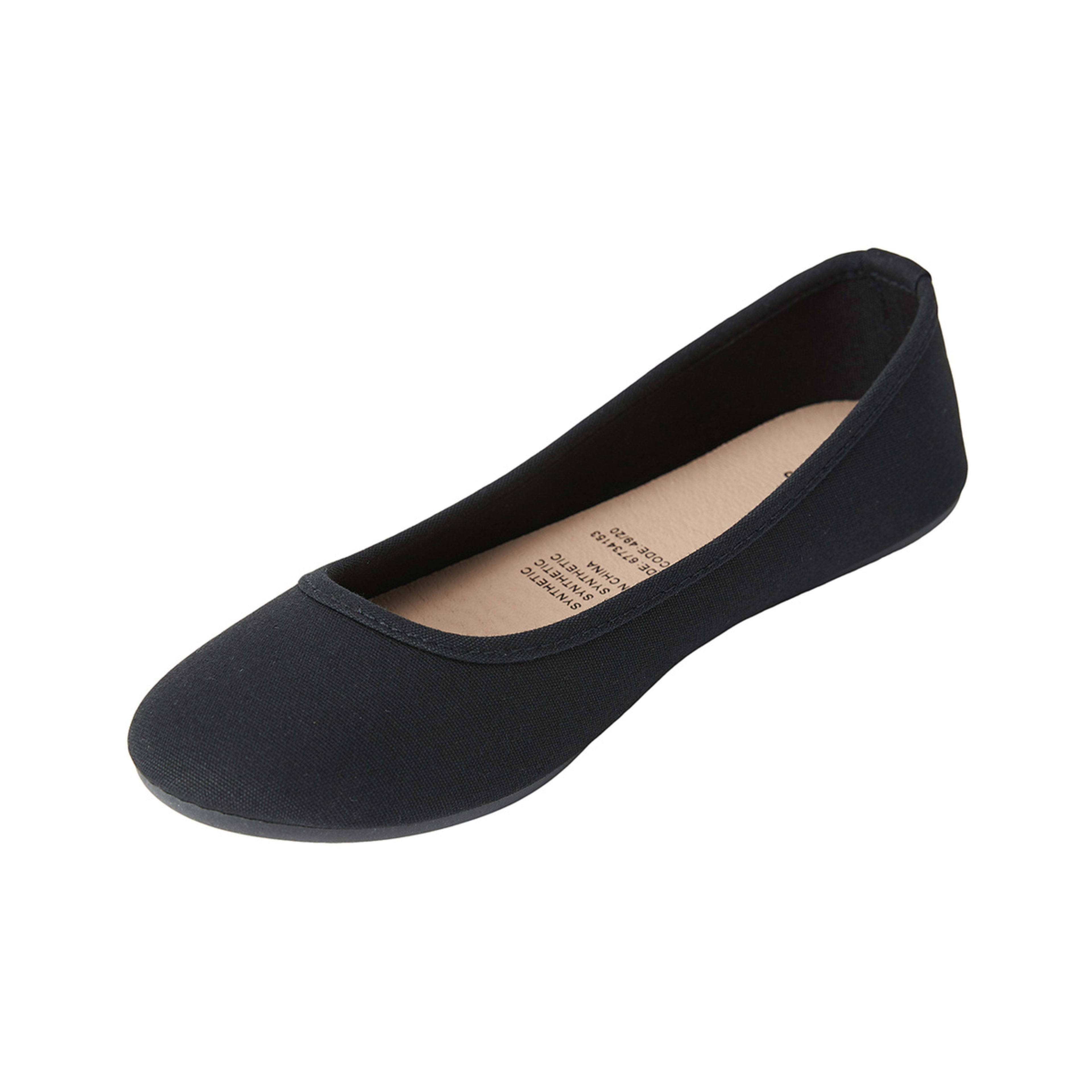 3 Round Toe Ballet Flats Black, 3 of 5