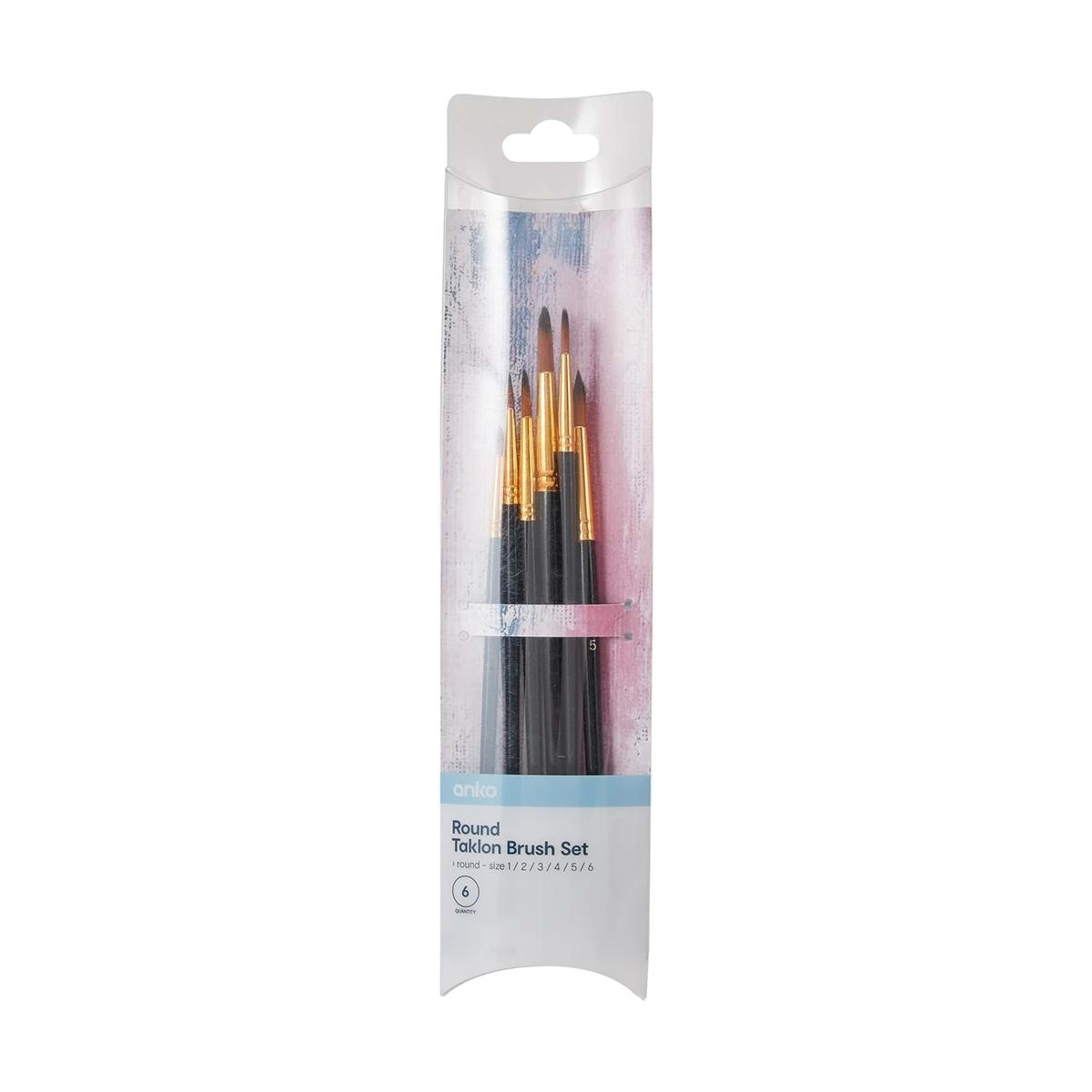 1 6 Pack Round Taklon Brush Set, 1 of 5