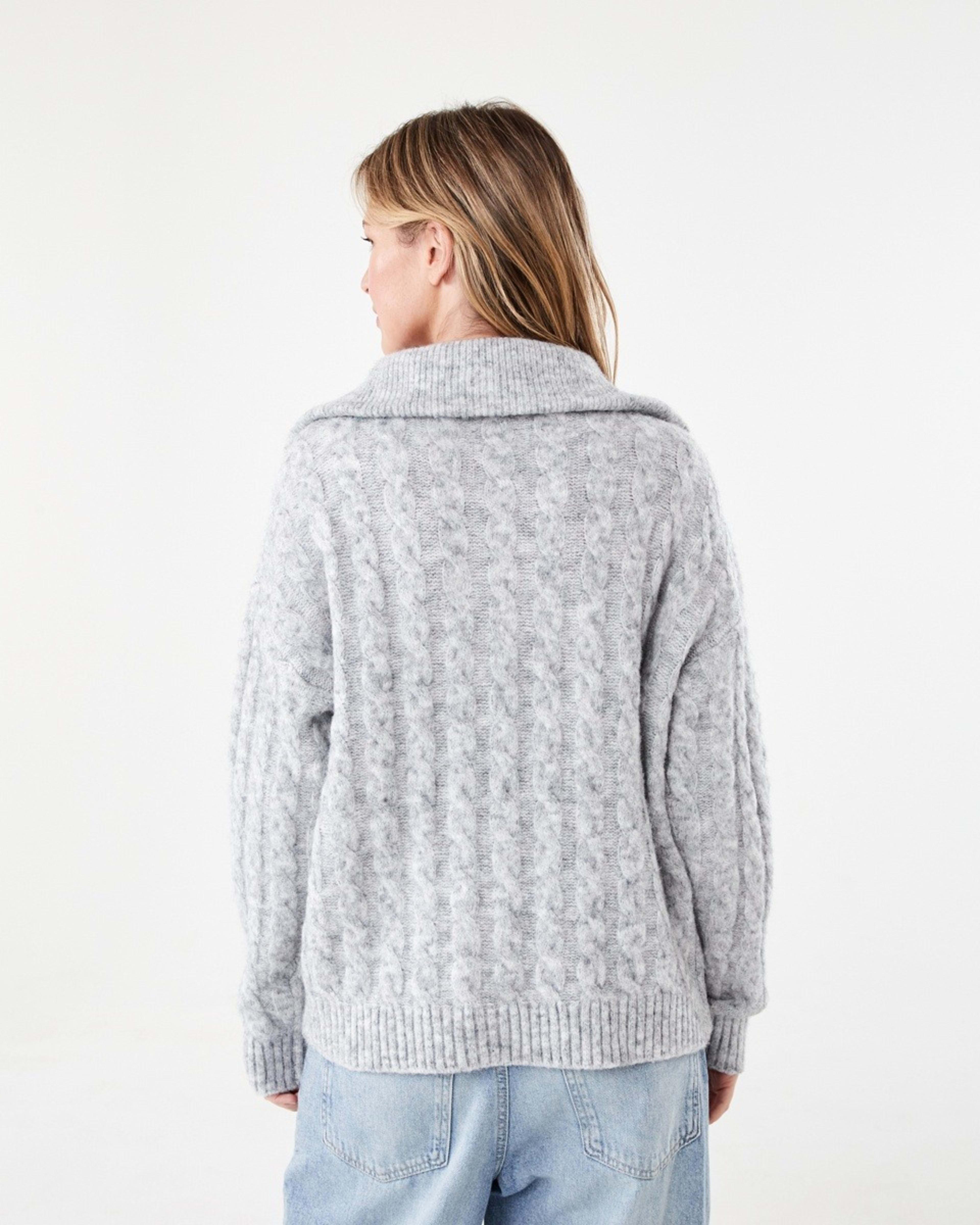 3 Zip Neck Jumper Grey Marle, 3 of 5