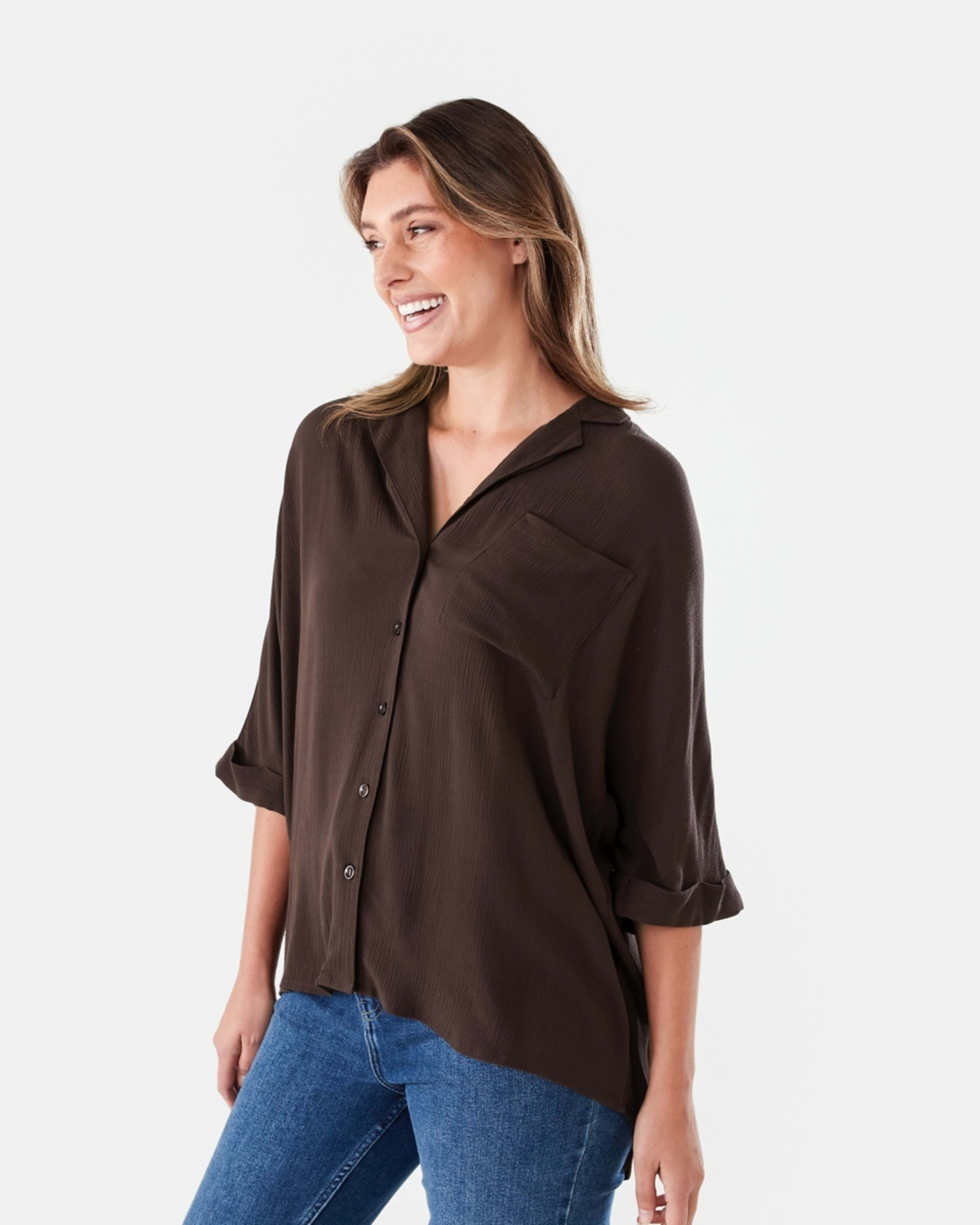 2 Short Dolman Sleeve Shirt MELTED CHOCOLATE, 2 of 5