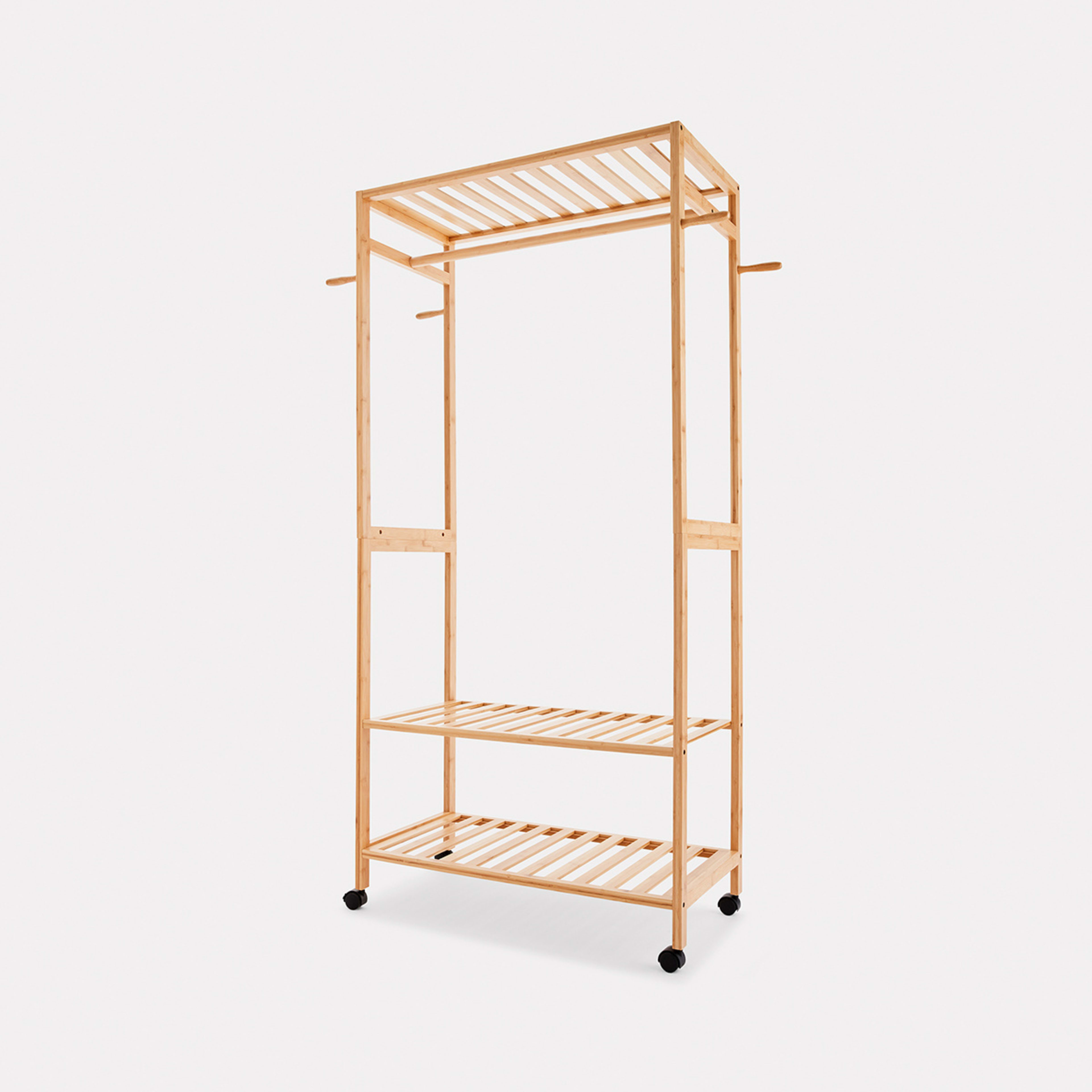 2 Bamboo Garment Rack With Wheels, 2 of 10
