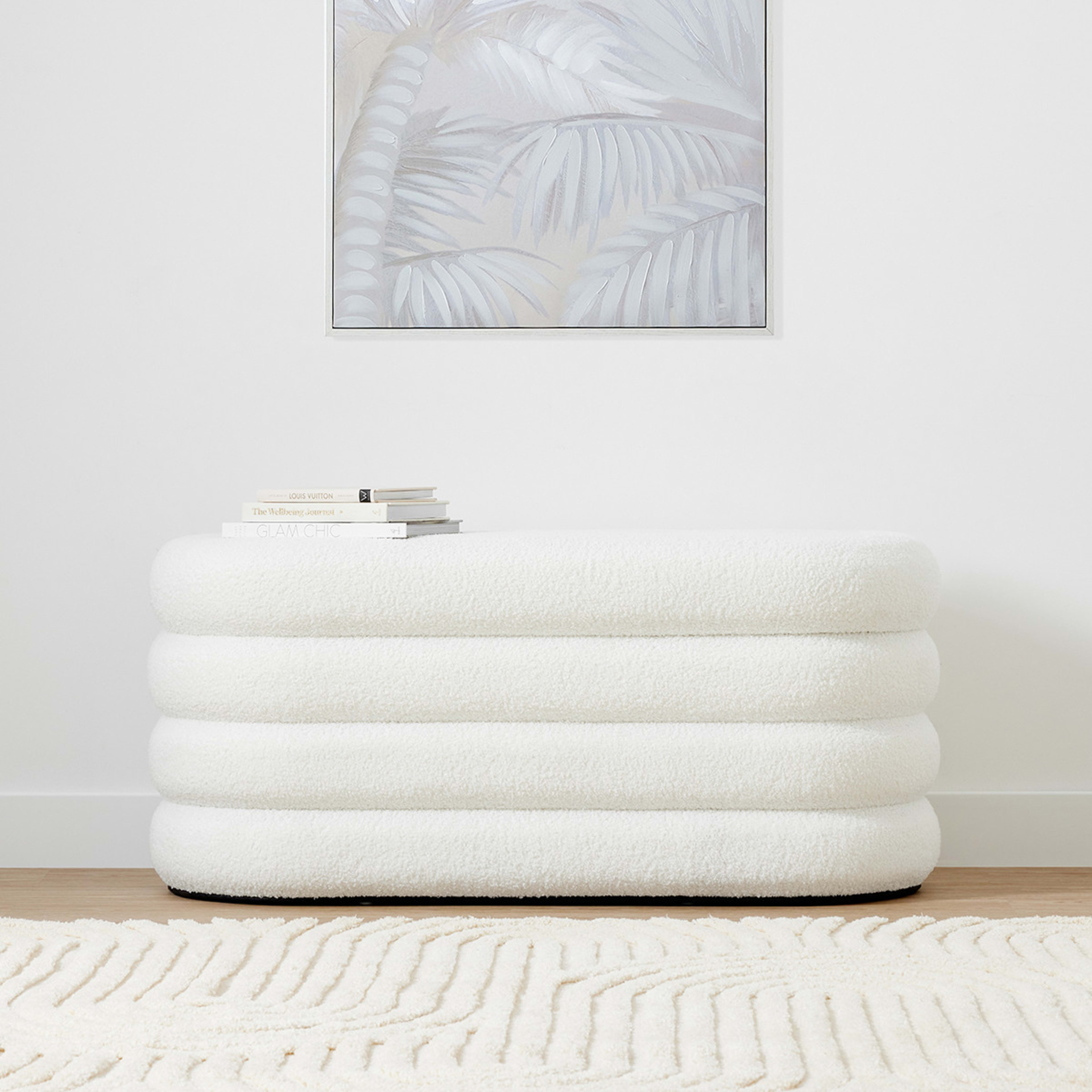 1 Boucle Storage Bench, 1 of 10