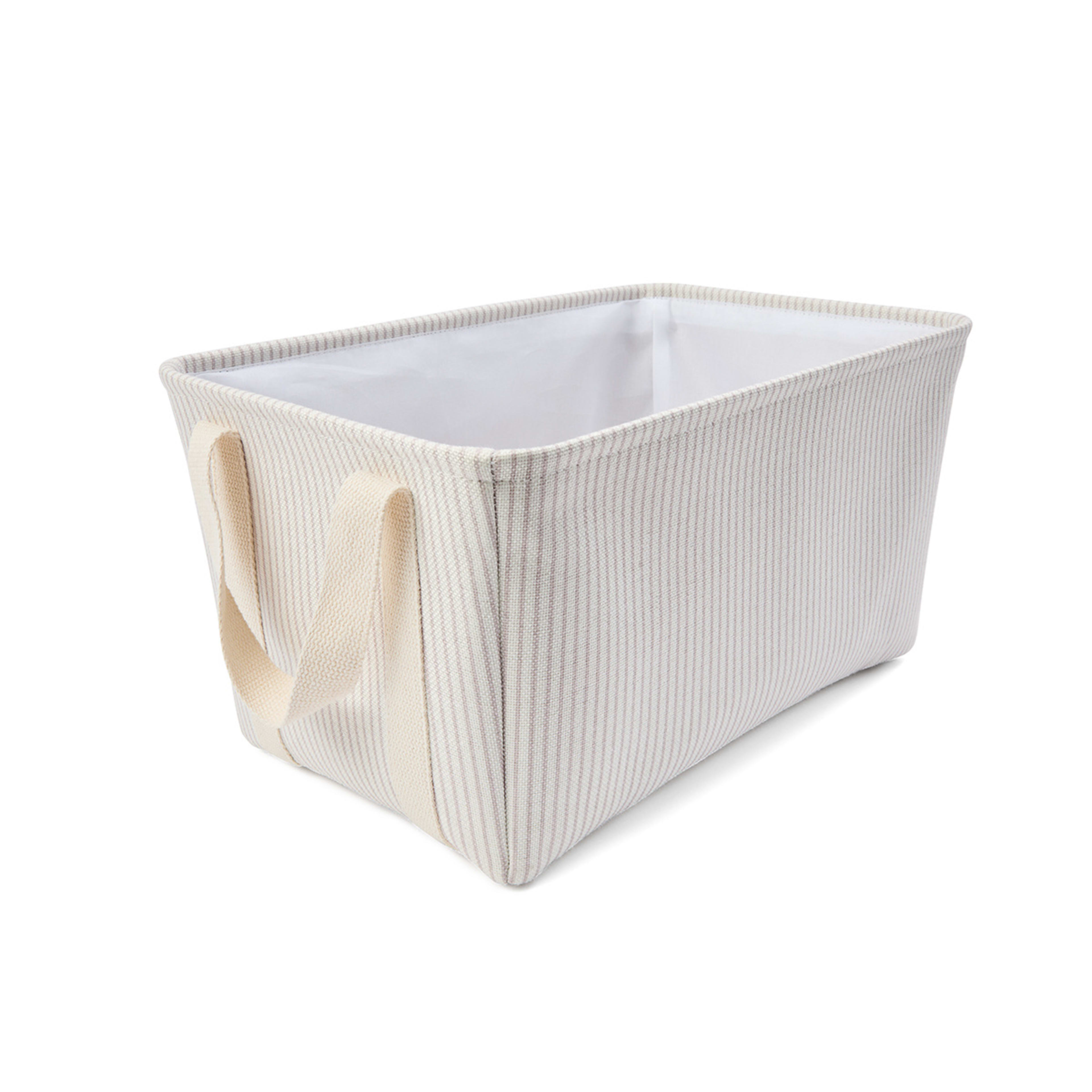 4 Rectangle Stripe Basket - Beige, 4 of 6