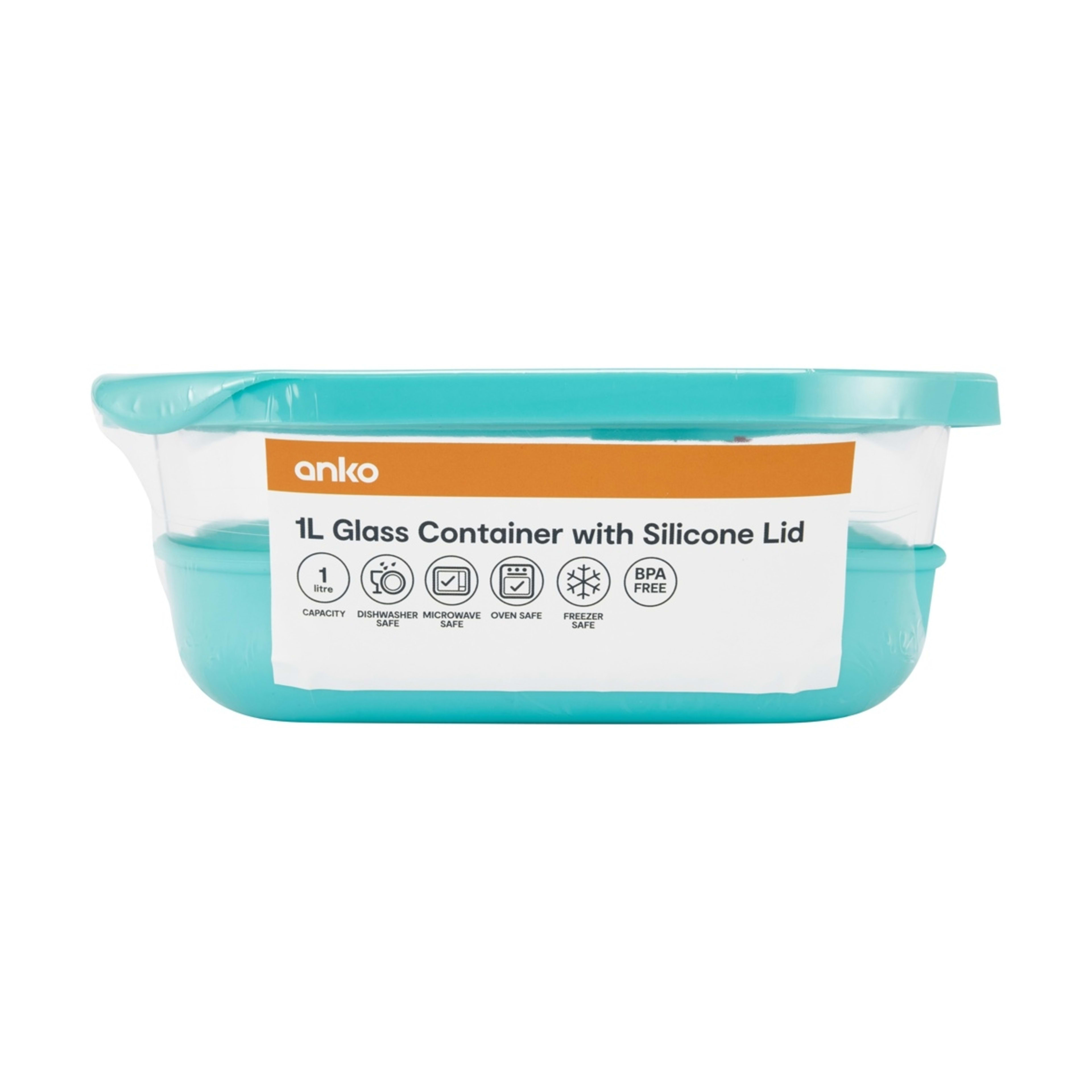 4 1L Glass Container with Silicone Lid, 4 of 4