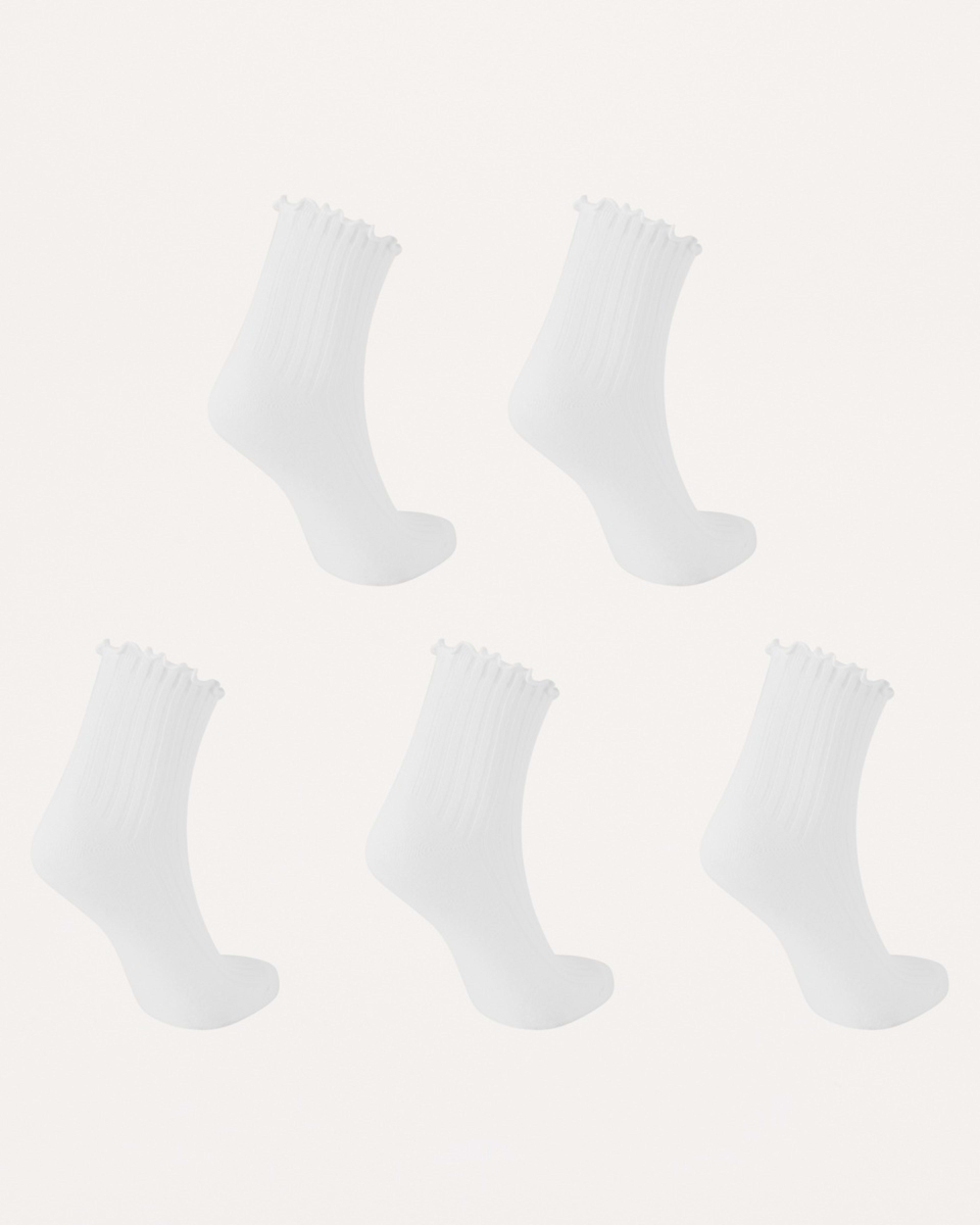 2 5 Pack Frill Quarter Crew Socks White, 2 of 3