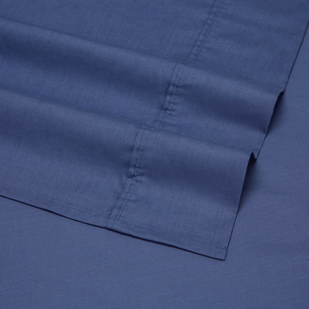 180 Thread Count Sheet Set Double Bed, Mid Blue Kmart