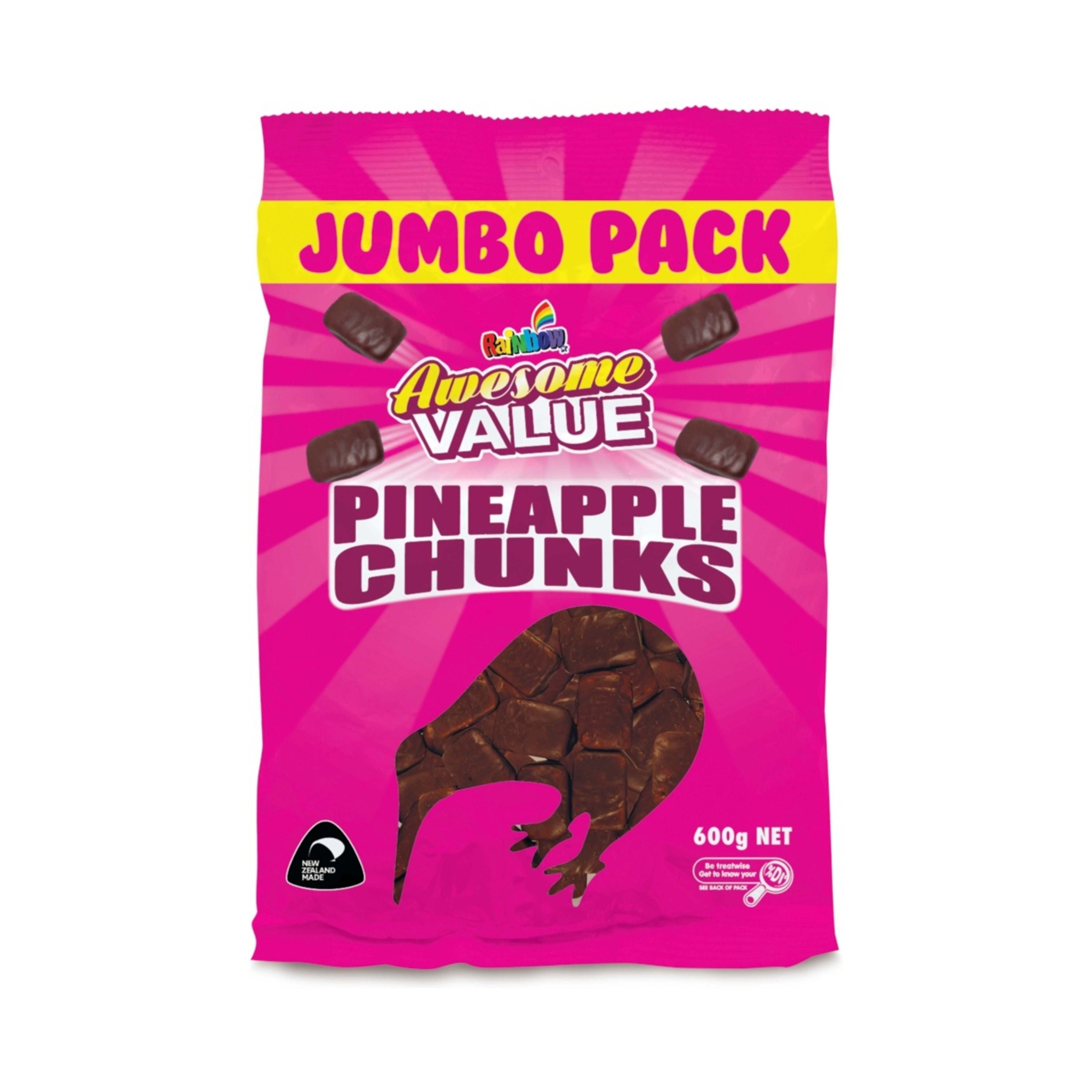 1 Rainbow Pineapple Chunks Chocolate 600g