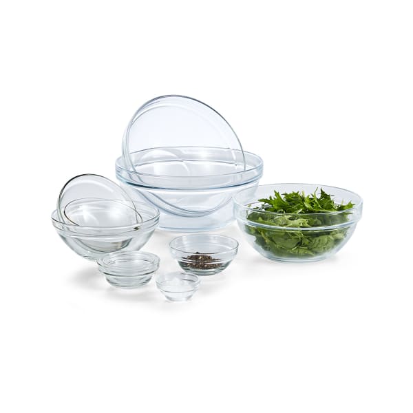 Set of 10 Glass Mixing Bowls