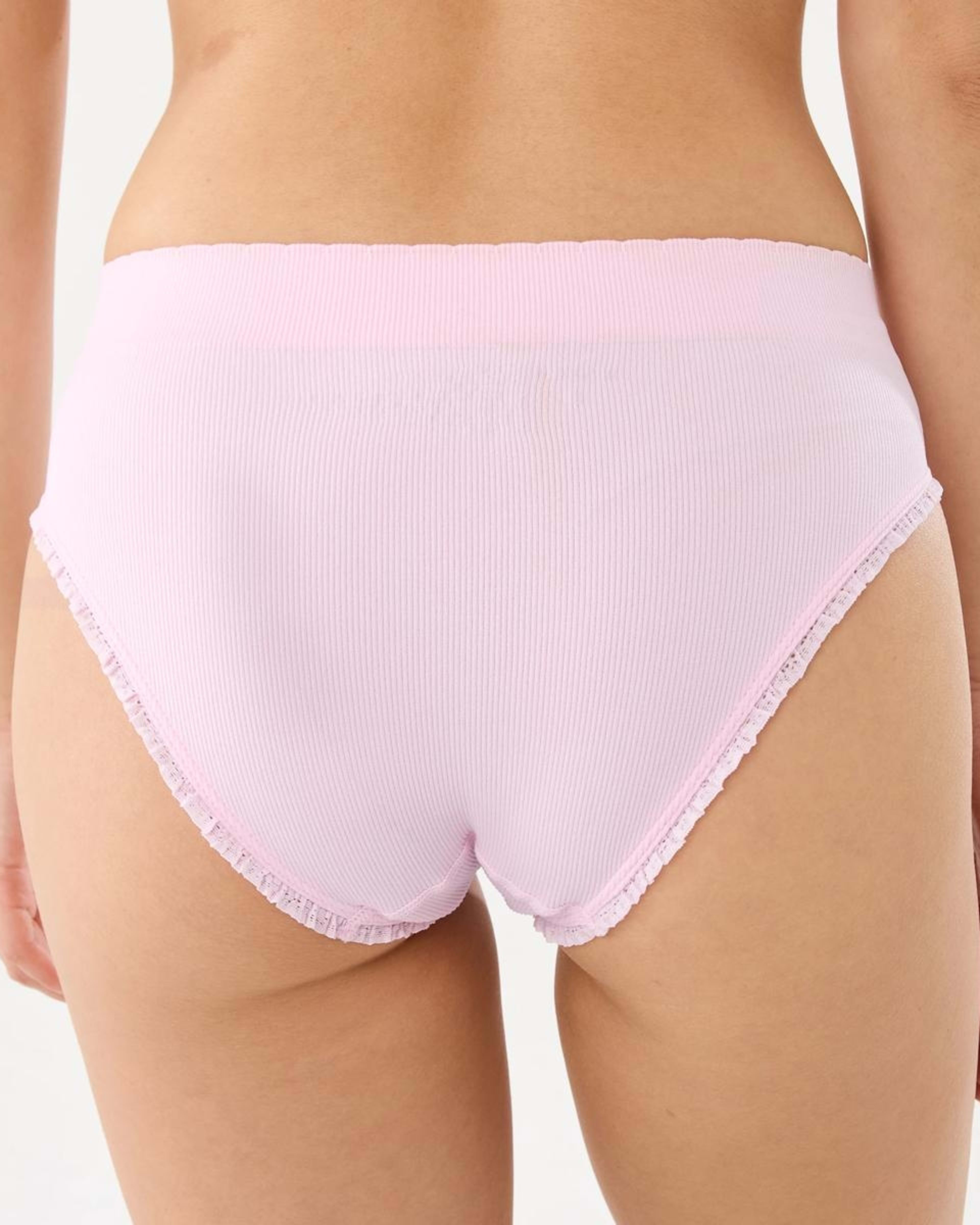 6 3 Pack Seamfree Rib Bikini Briefs BERRY, WHITE, PINK LADY, 6 of 8