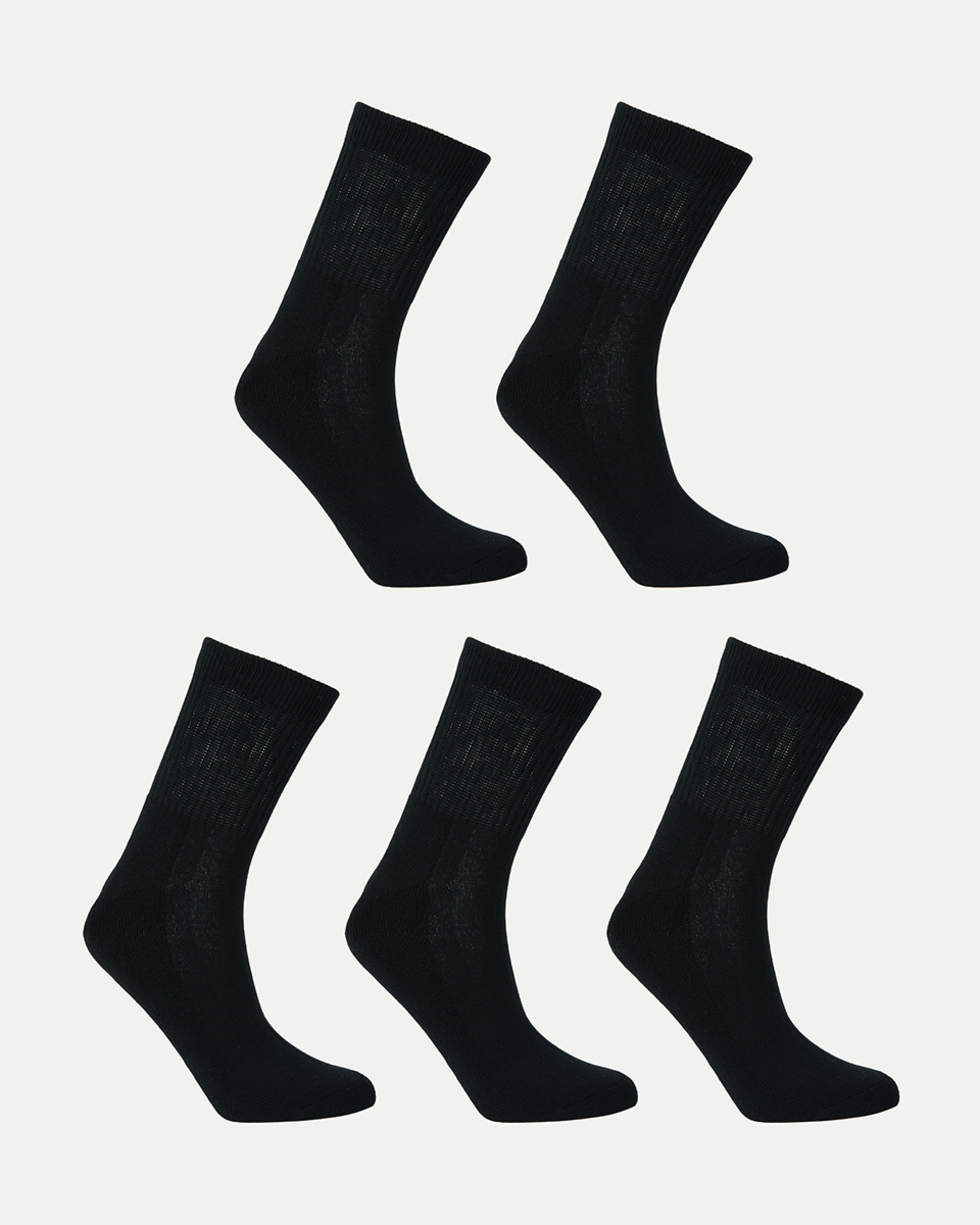2 5 Pack Quarter Crew Socks Black 1, 2 of 3