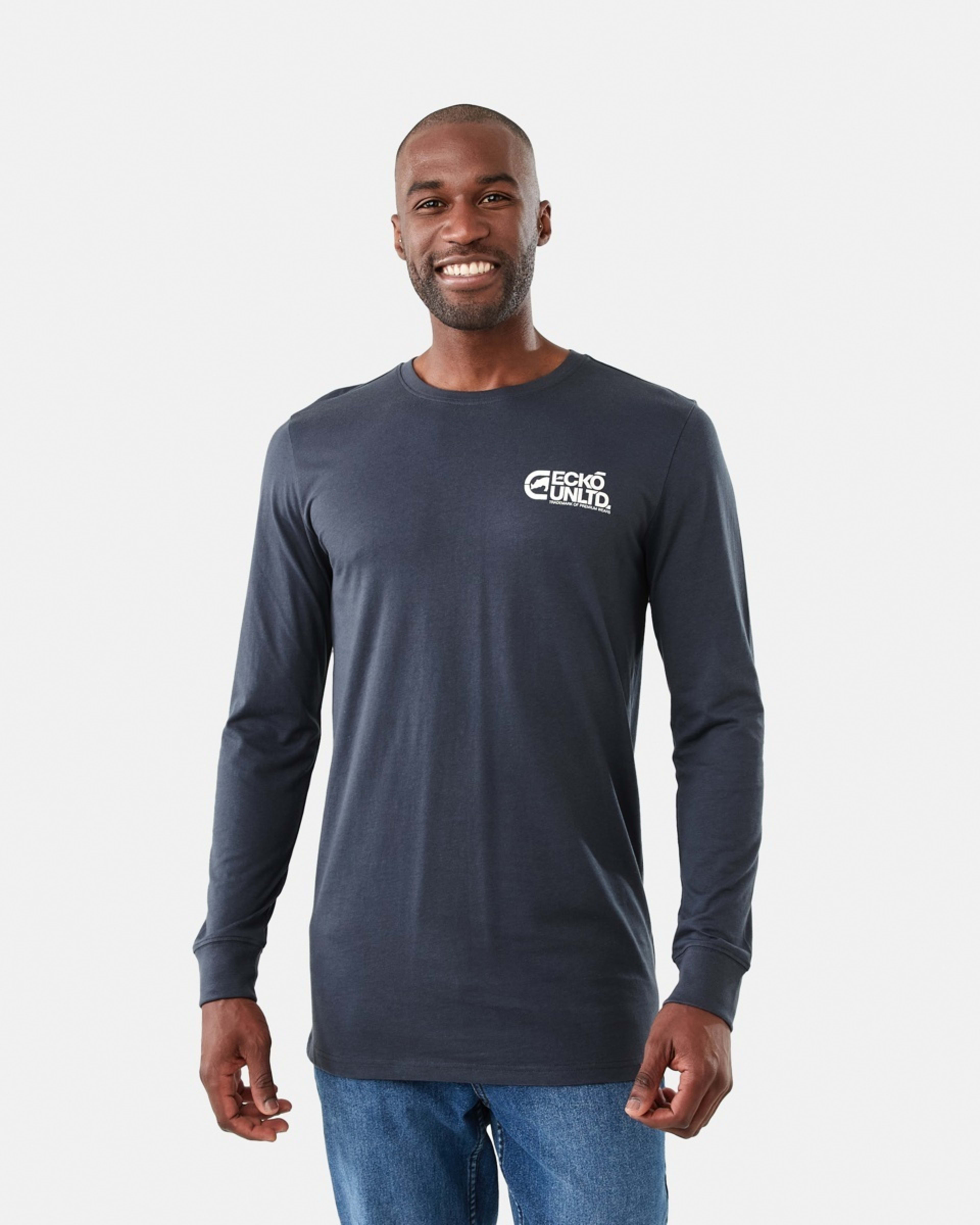 1 Ecko License Long Sleeve Graphic T-shirt Blu Ombre