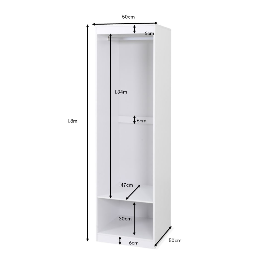 Owen Wardrobe Hanging Rail with Storage Shelf Kmart
