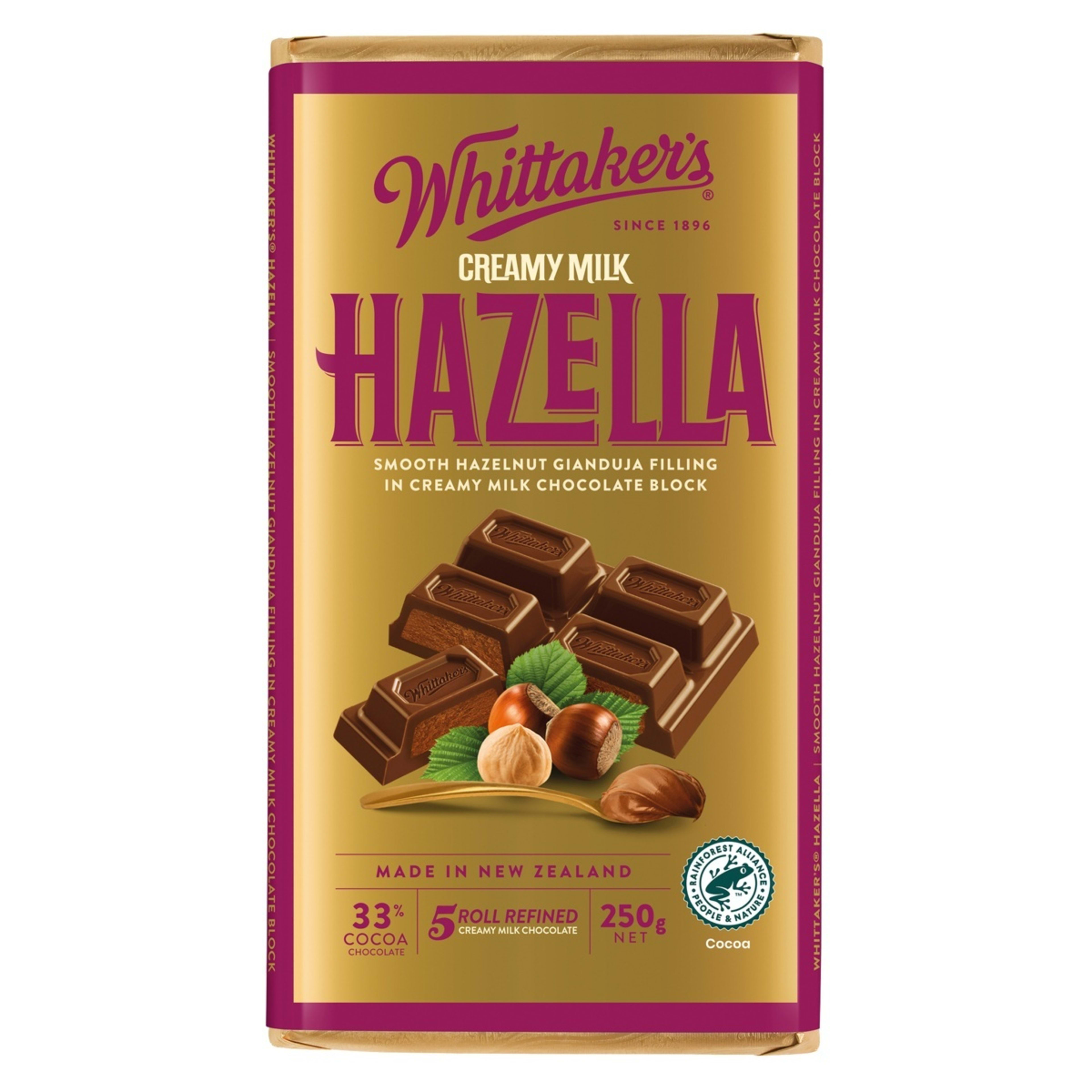 1 Whittakker's Hazella Creamy Milk Chocolate Block 250g
