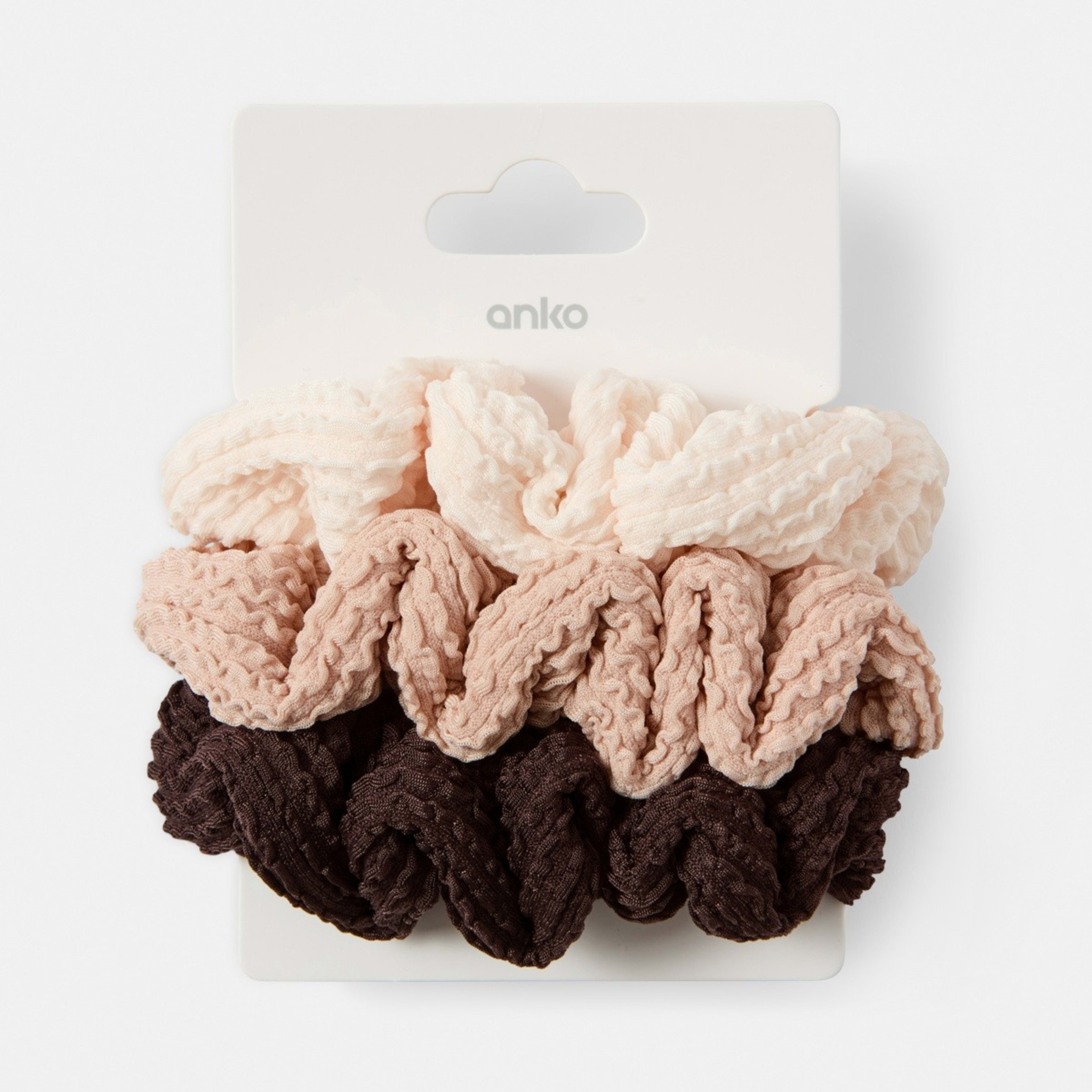 4 3 Pack Seersucker Hair Scrunchies, 4 of 4