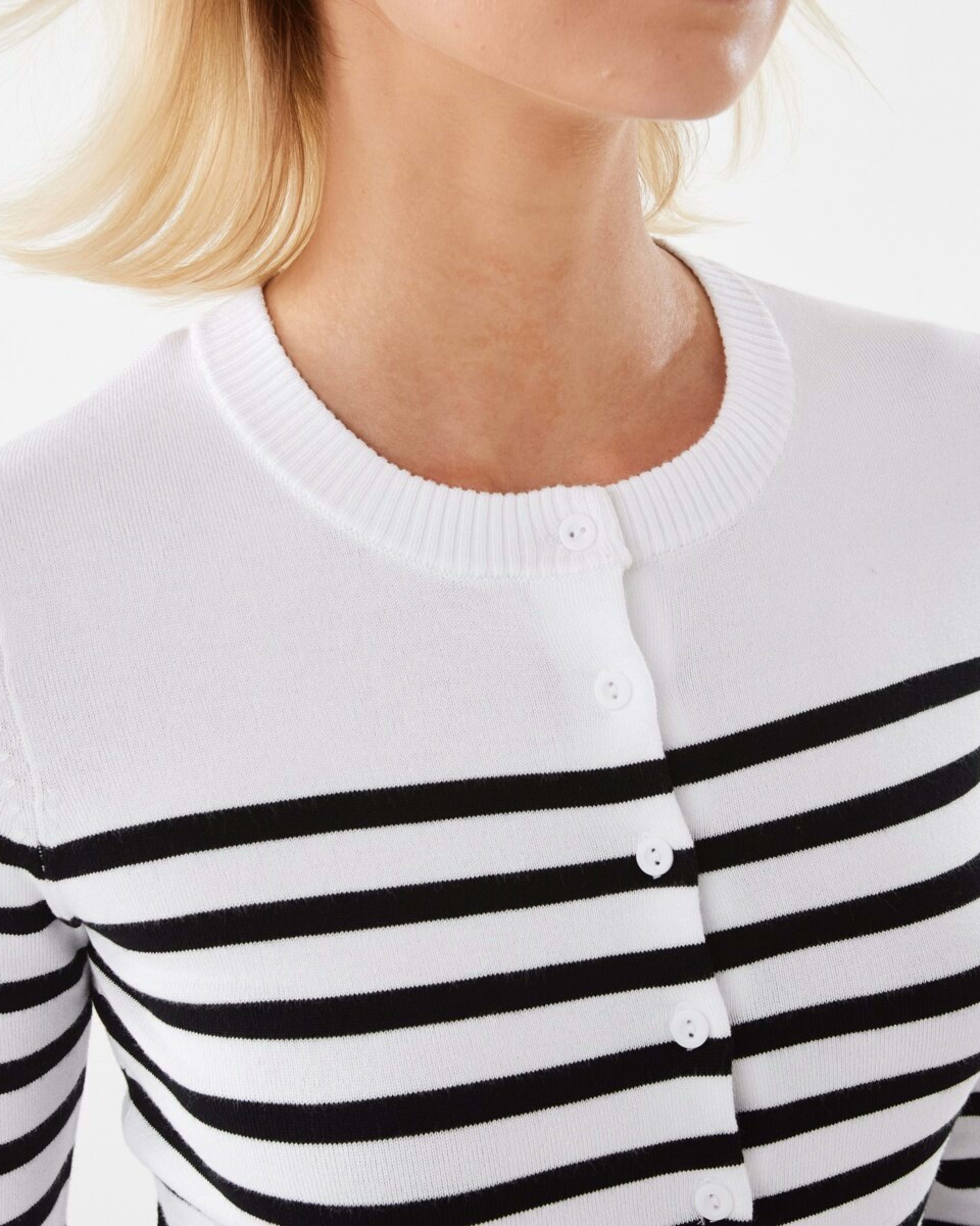 6 Fitted Cardigan Blk Wht St, 6 of 9