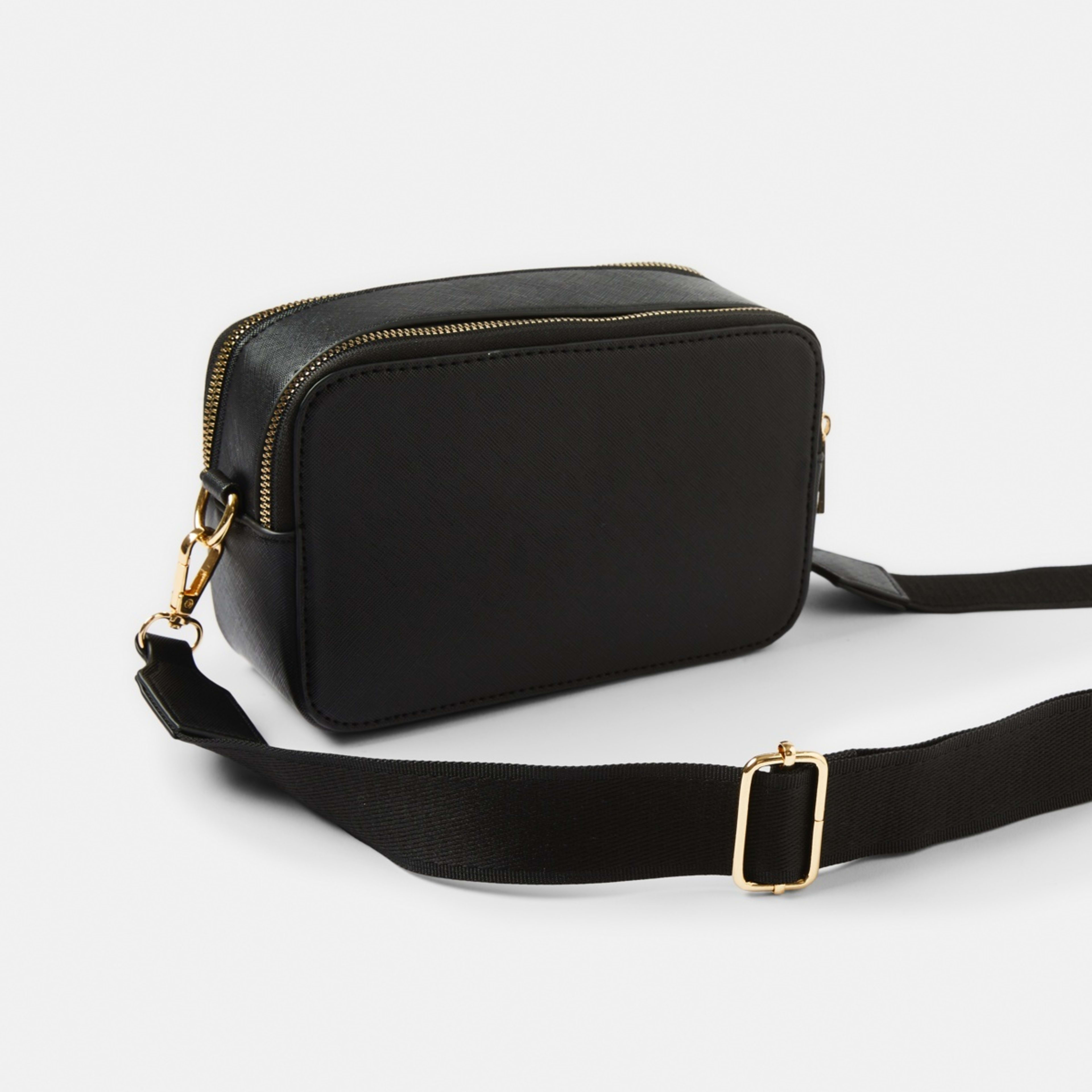 3 Double Zip Crossbody Bag Black, 3 of 7