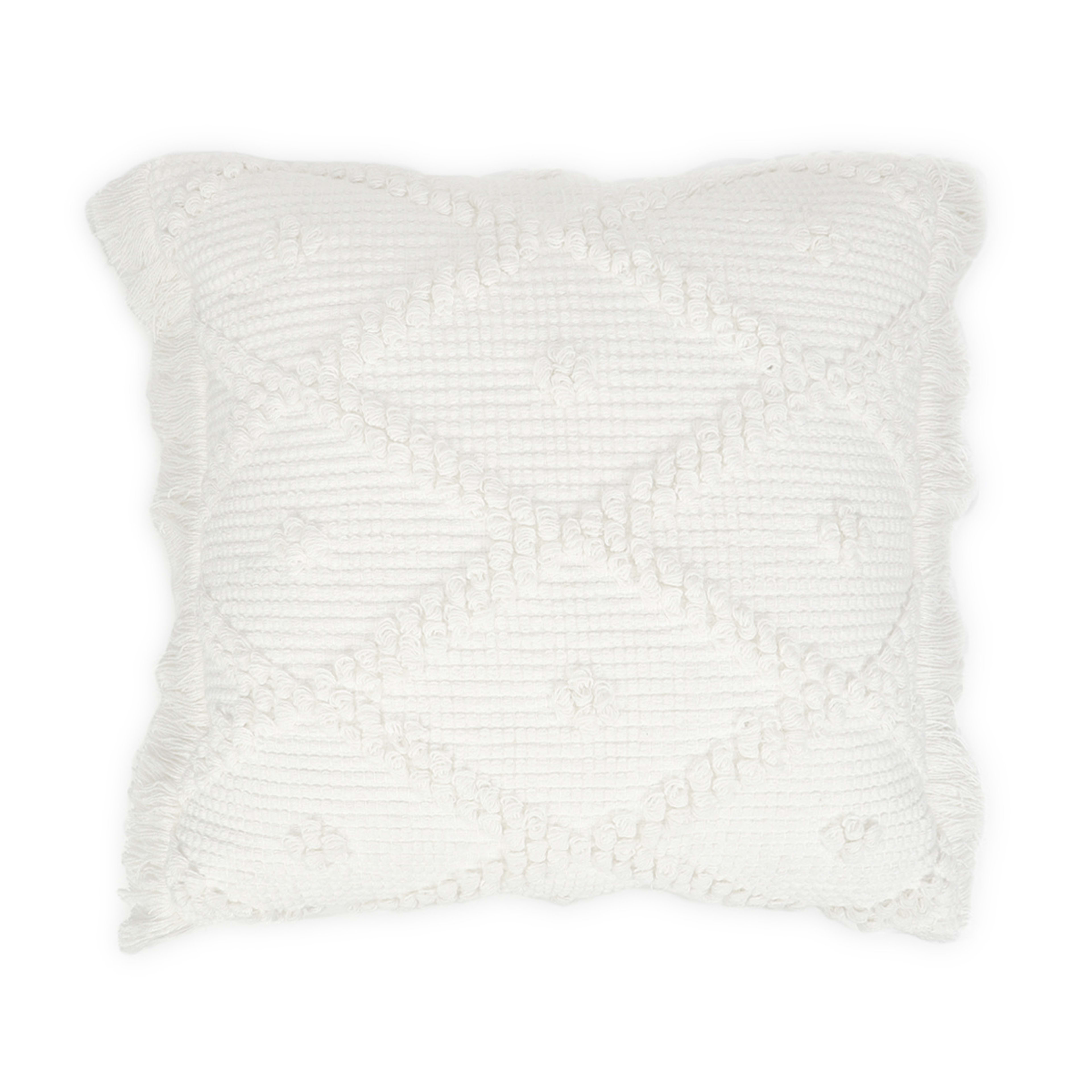 43cm Bailey Woven Cushion White Kmart