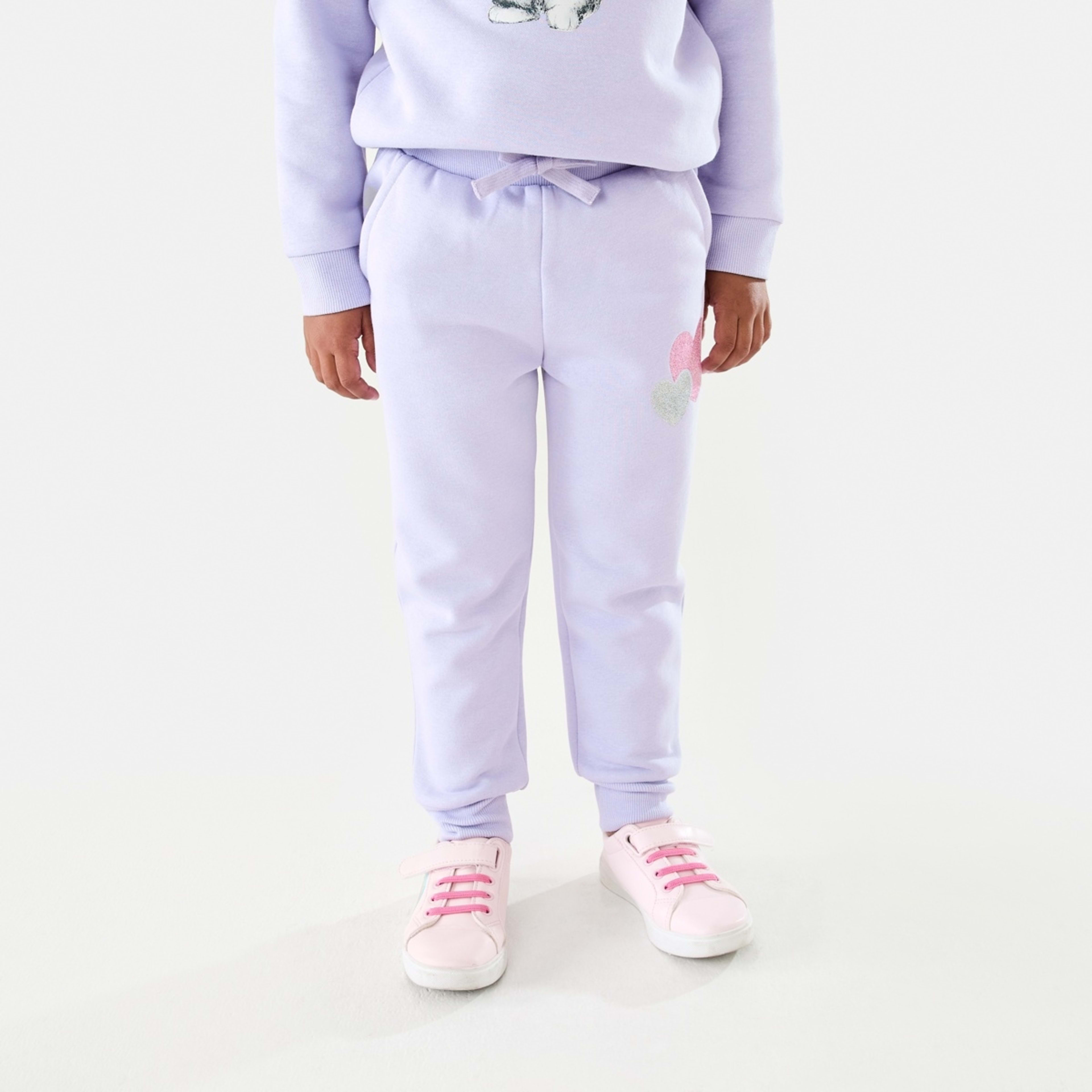 1 Print Trackpants Glittery Hearts Pastel Lilac, 1 of 8