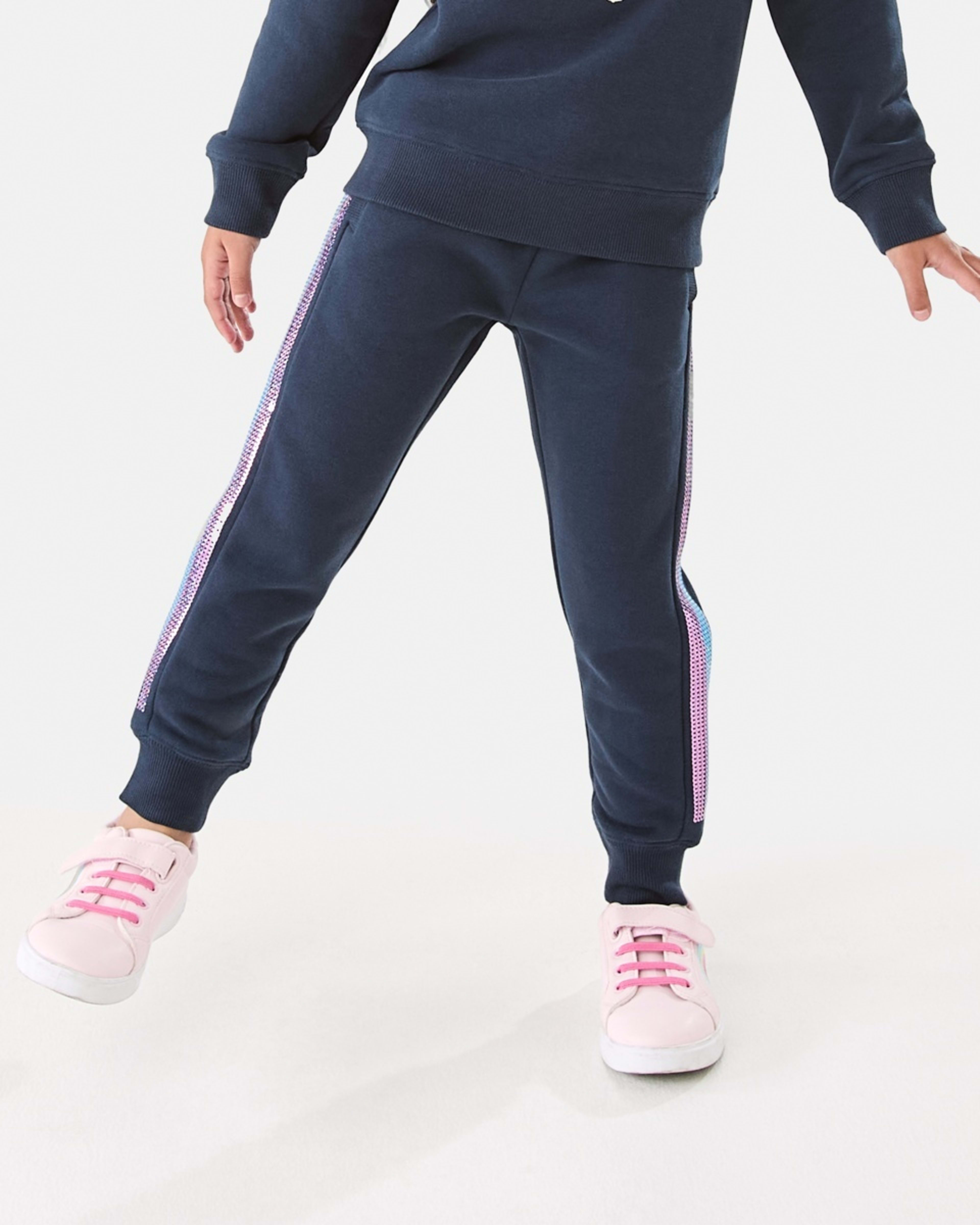 1 Sequin Trackpants Dress Navy