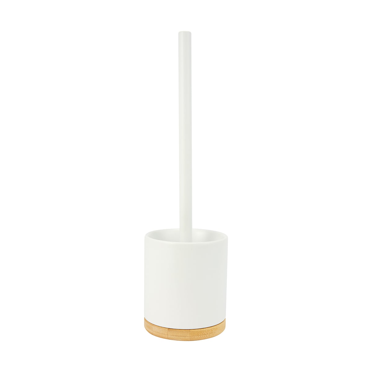 White and Bamboo Toilet Brush Kmart NZ