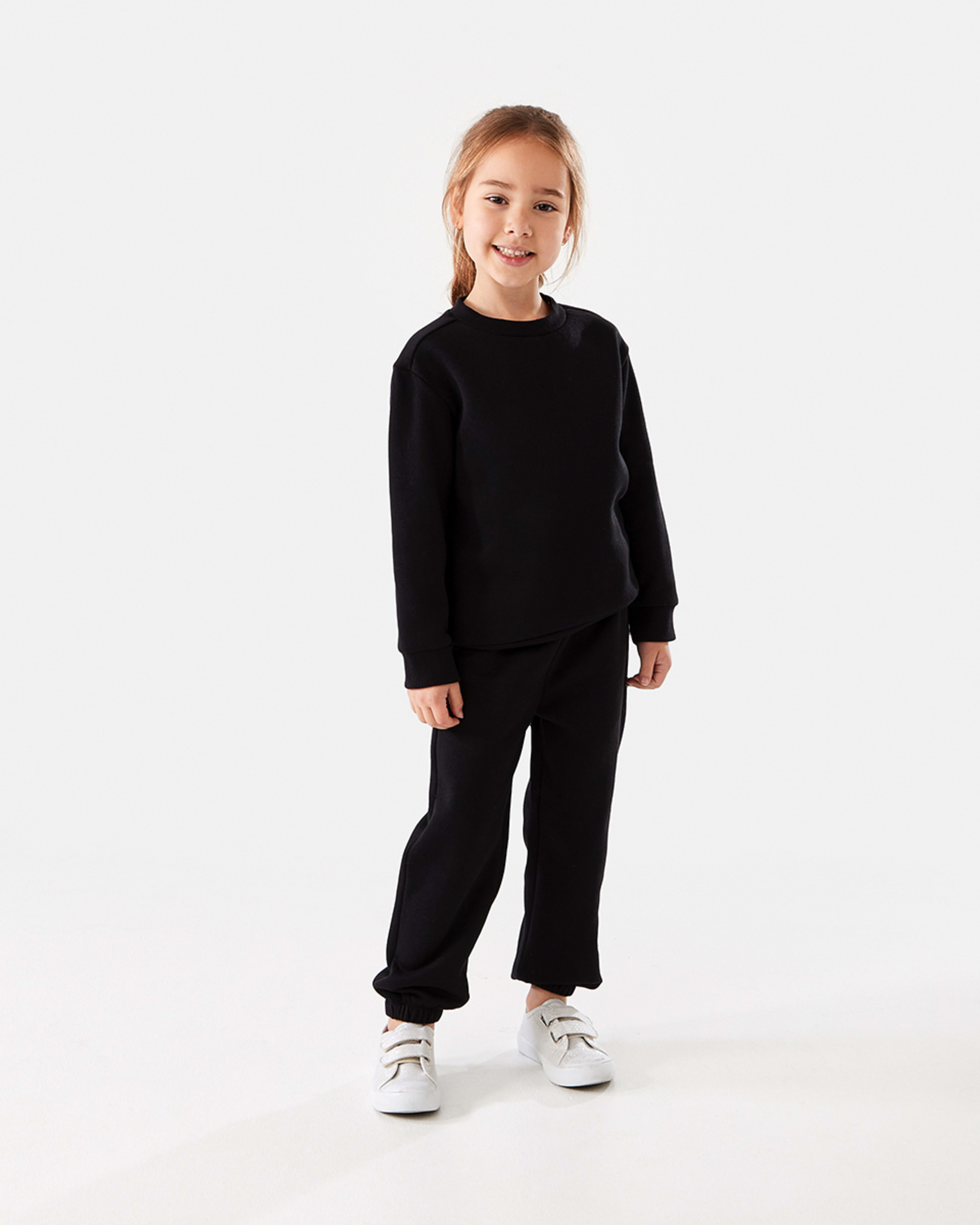 5 Basic Crew Neck Sweatshirt Black, 5 of 8