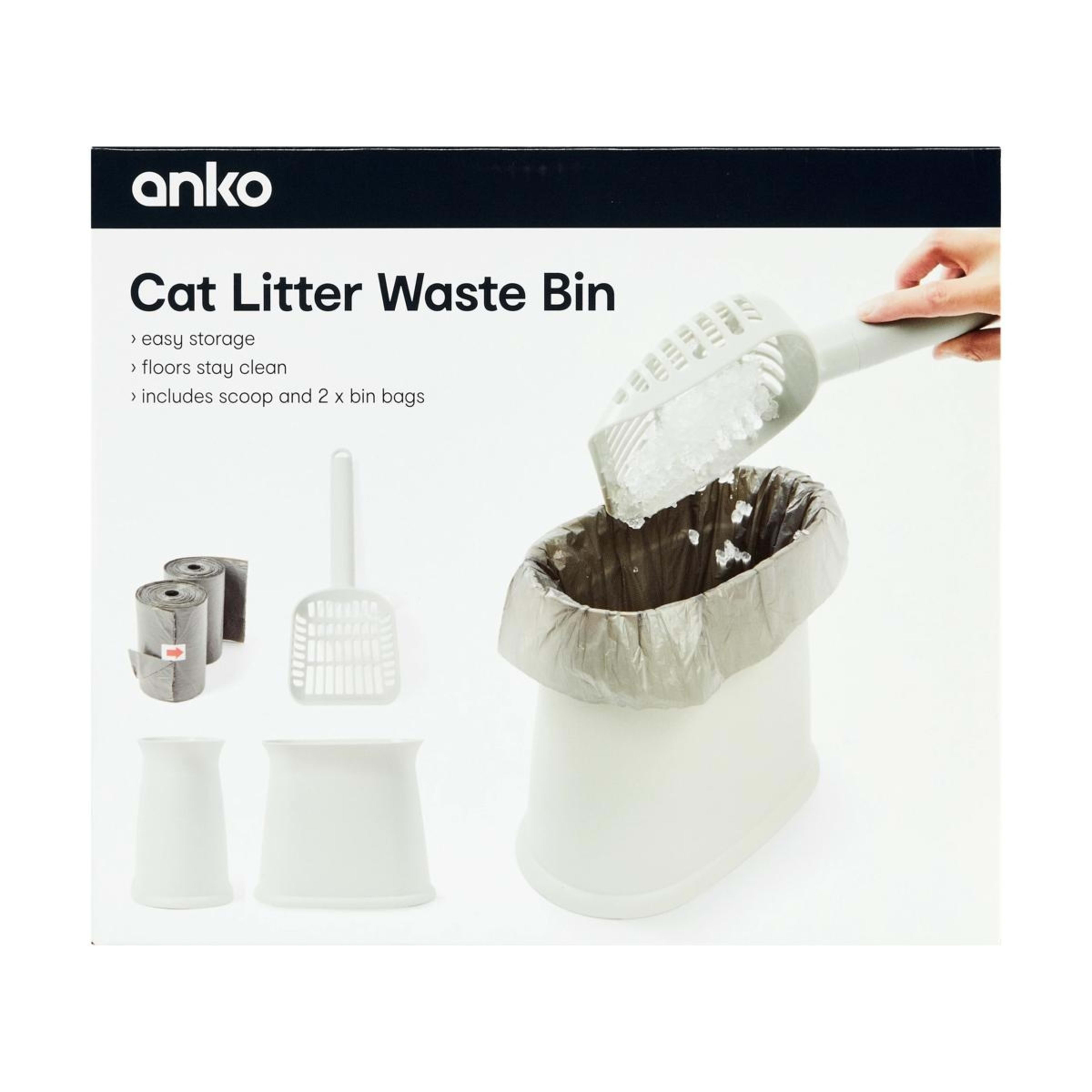 10 Cat Litter Waste Bin - Grey, 10 of 10