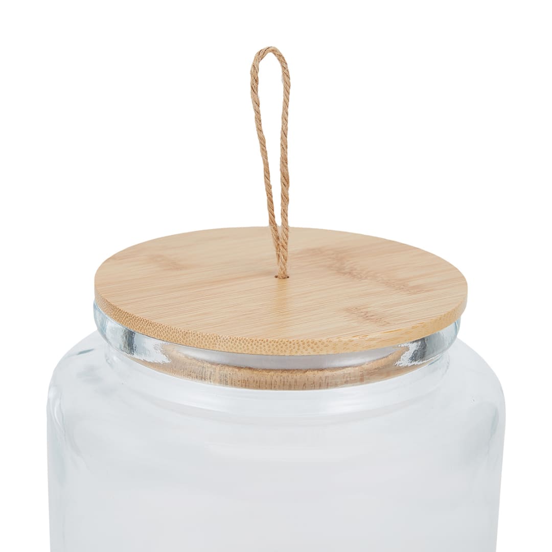 4.4L Glass Wash Jar with Bamboo Lid Kmart