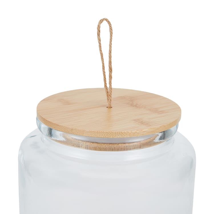 4.4L Glass Wash Jar with Bamboo Lid Kmart