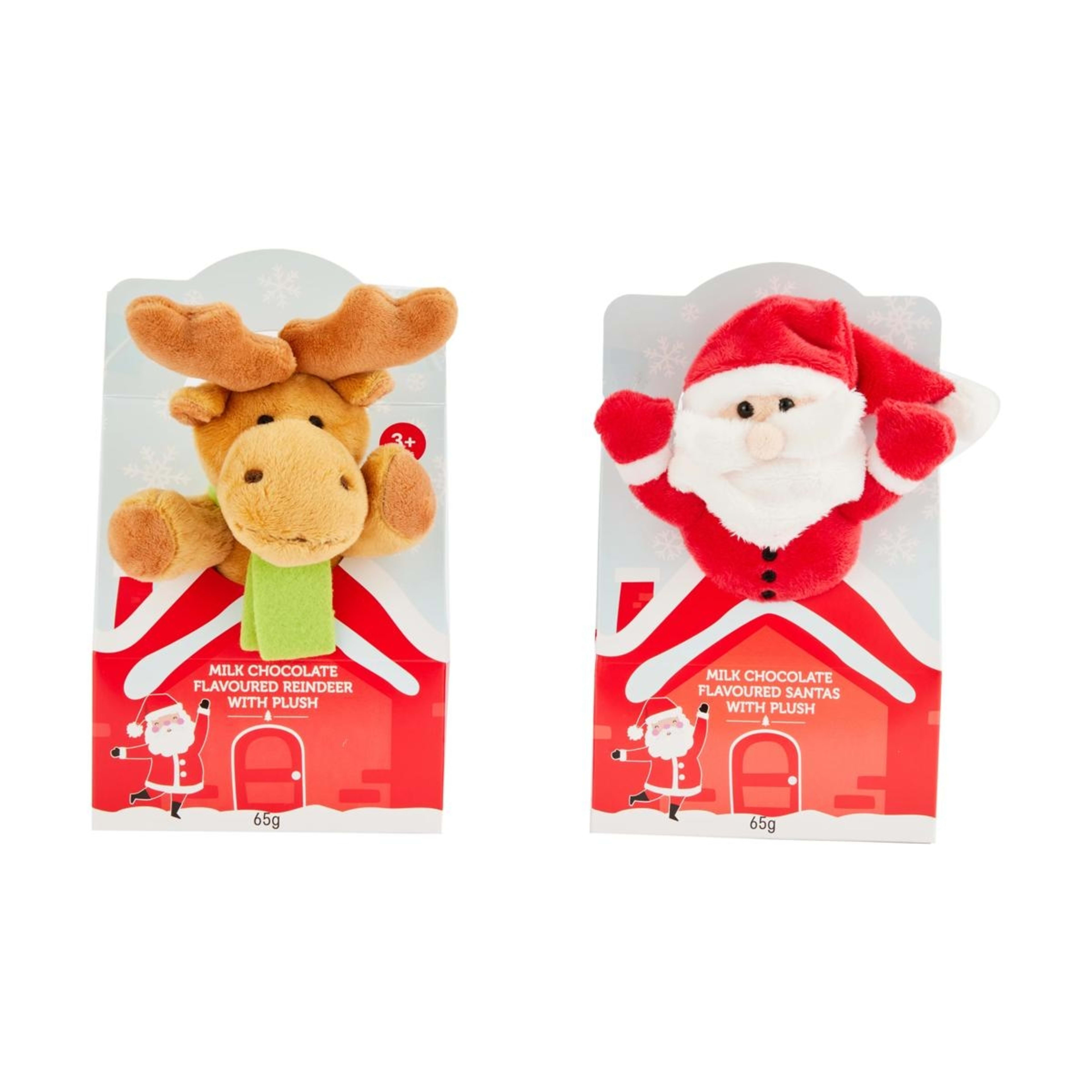 1 Milk Chocolate Flavoured Santas/Reindeer with Plush Toy - Assorted, 1 of 6