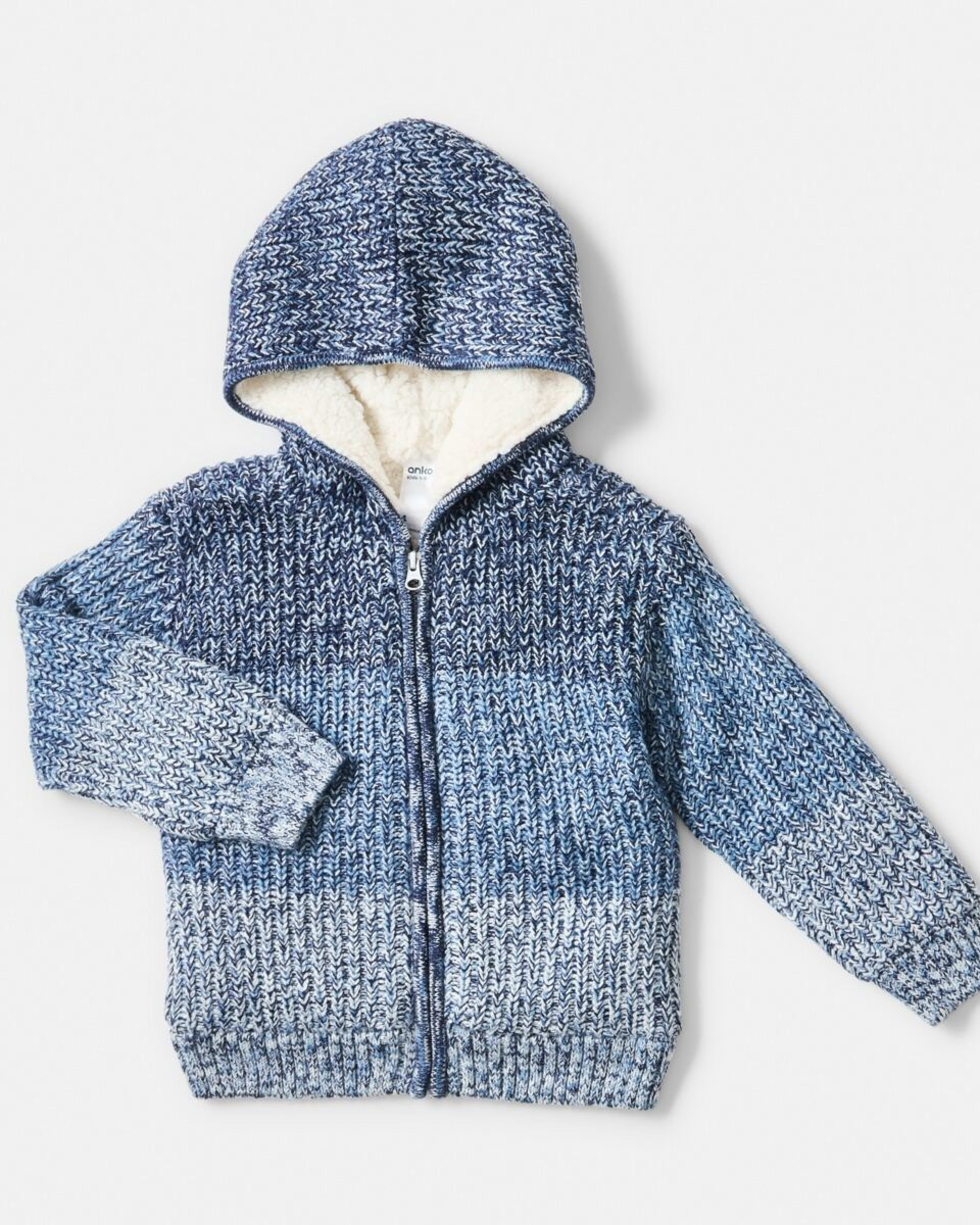 8 Sherpa Knit Hoodie Nvy Twist, 8 of 9