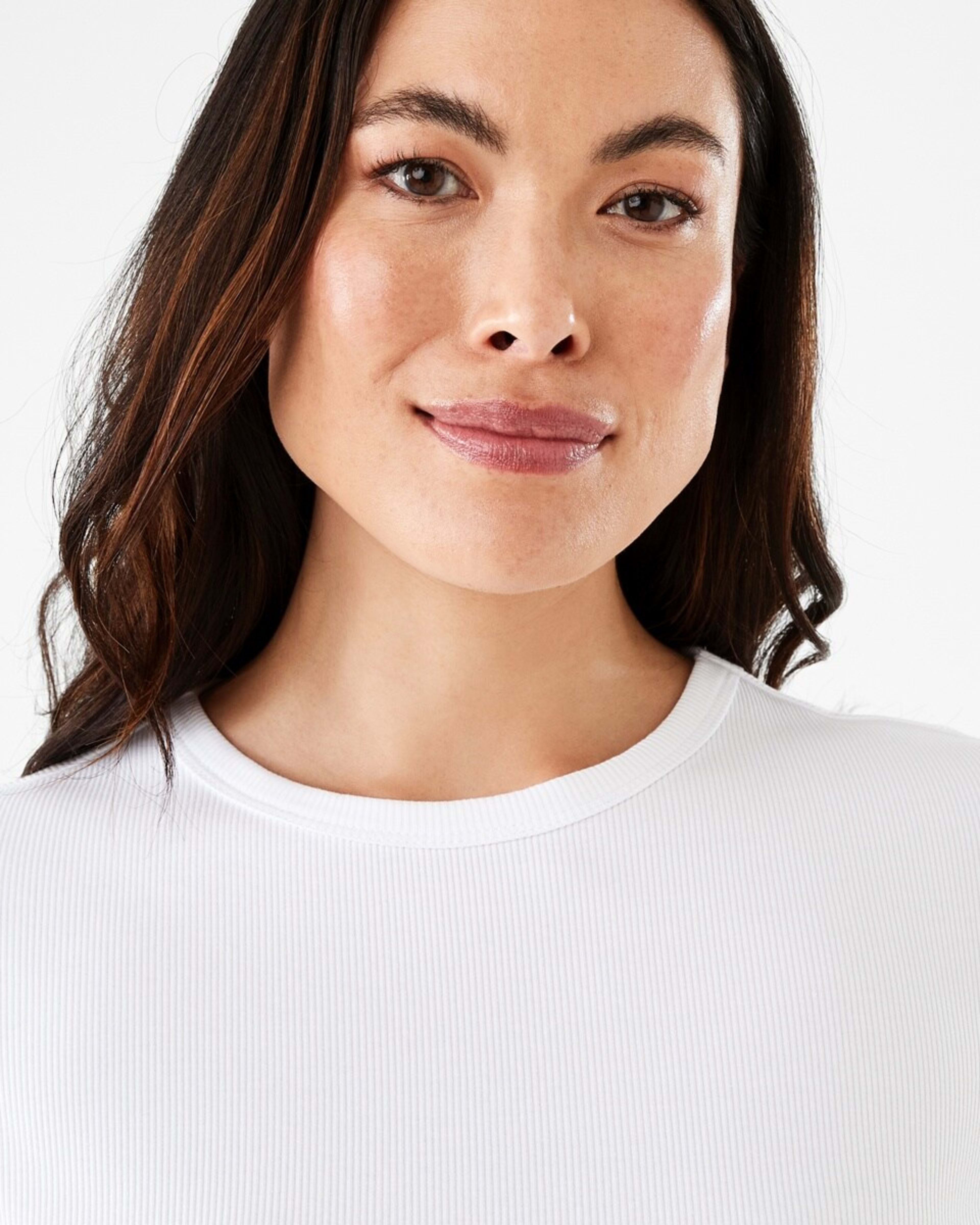 5 Long Sleeve Rib Crew T-shirt White, 5 of 6